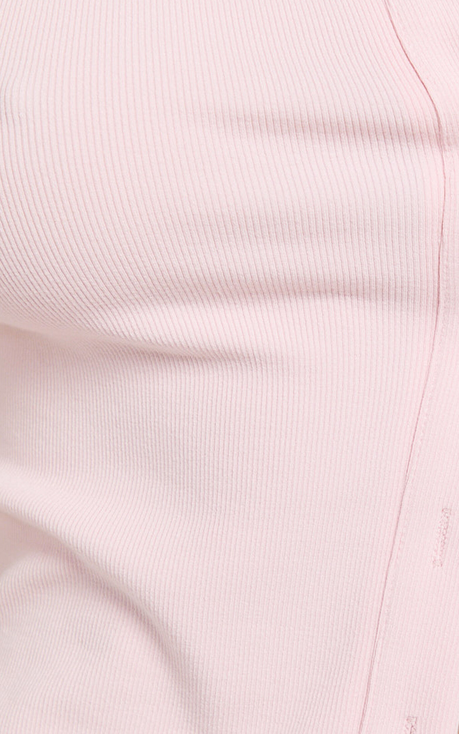 Brittany Two Piece Top and Skirt Set - Ribbed Skirt Set in Pale Pink