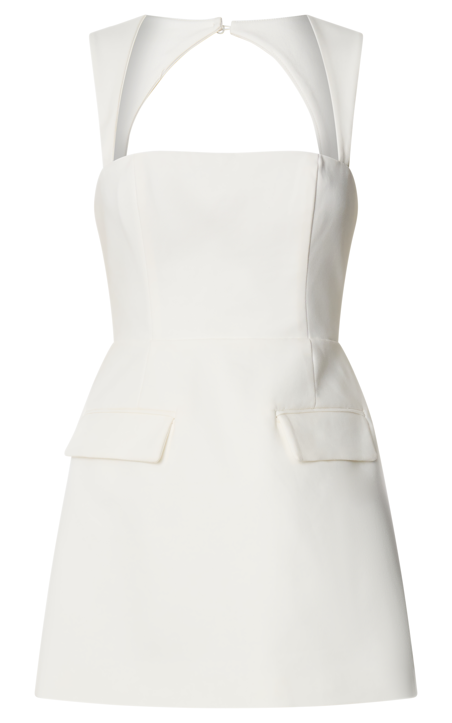 Garrett Mini Dress - Square Neck Fit And Flare Dress in White
