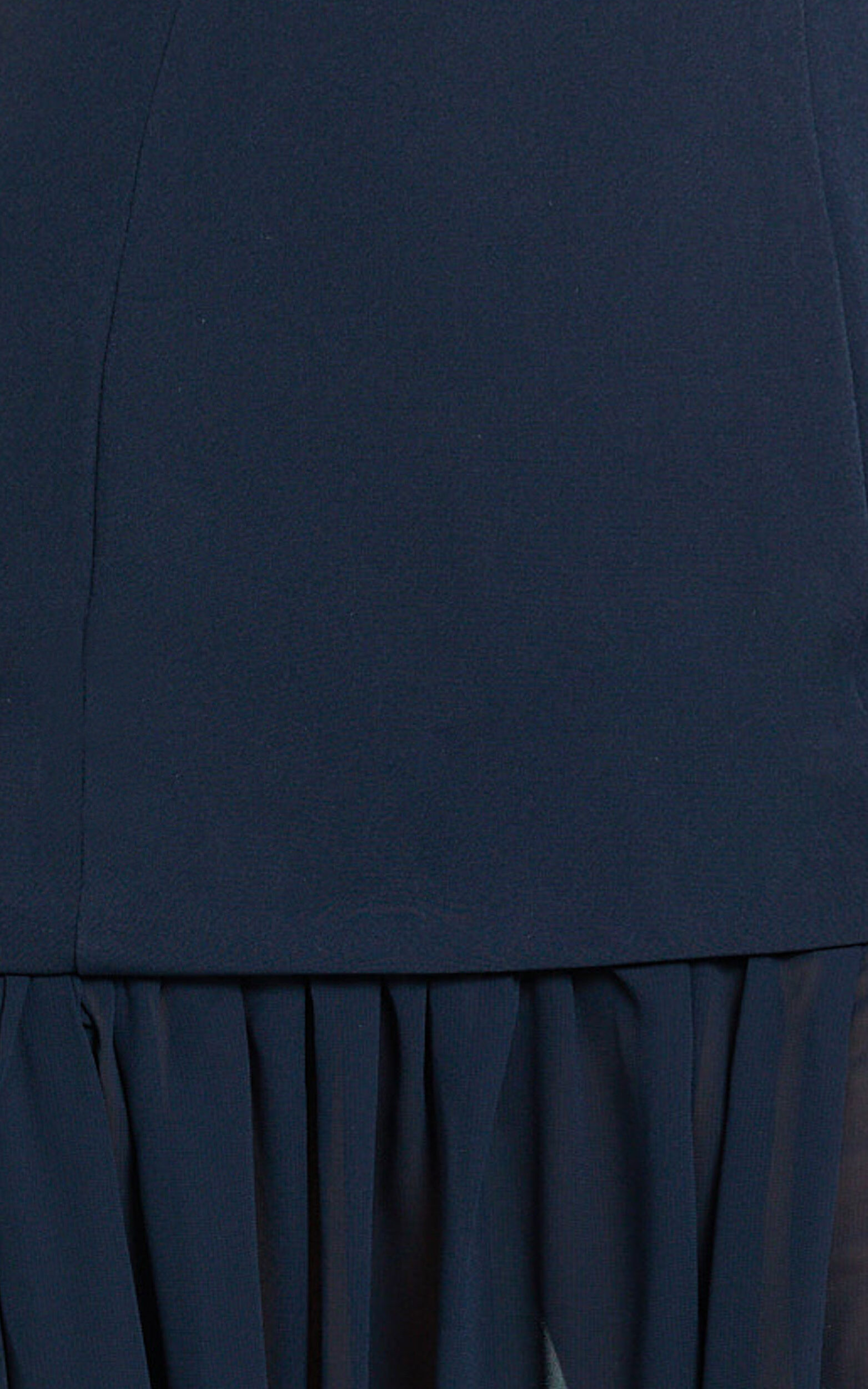 Jocelyn Maxi Dress - Strapless Ruched Fit And Flare Dress in Navy