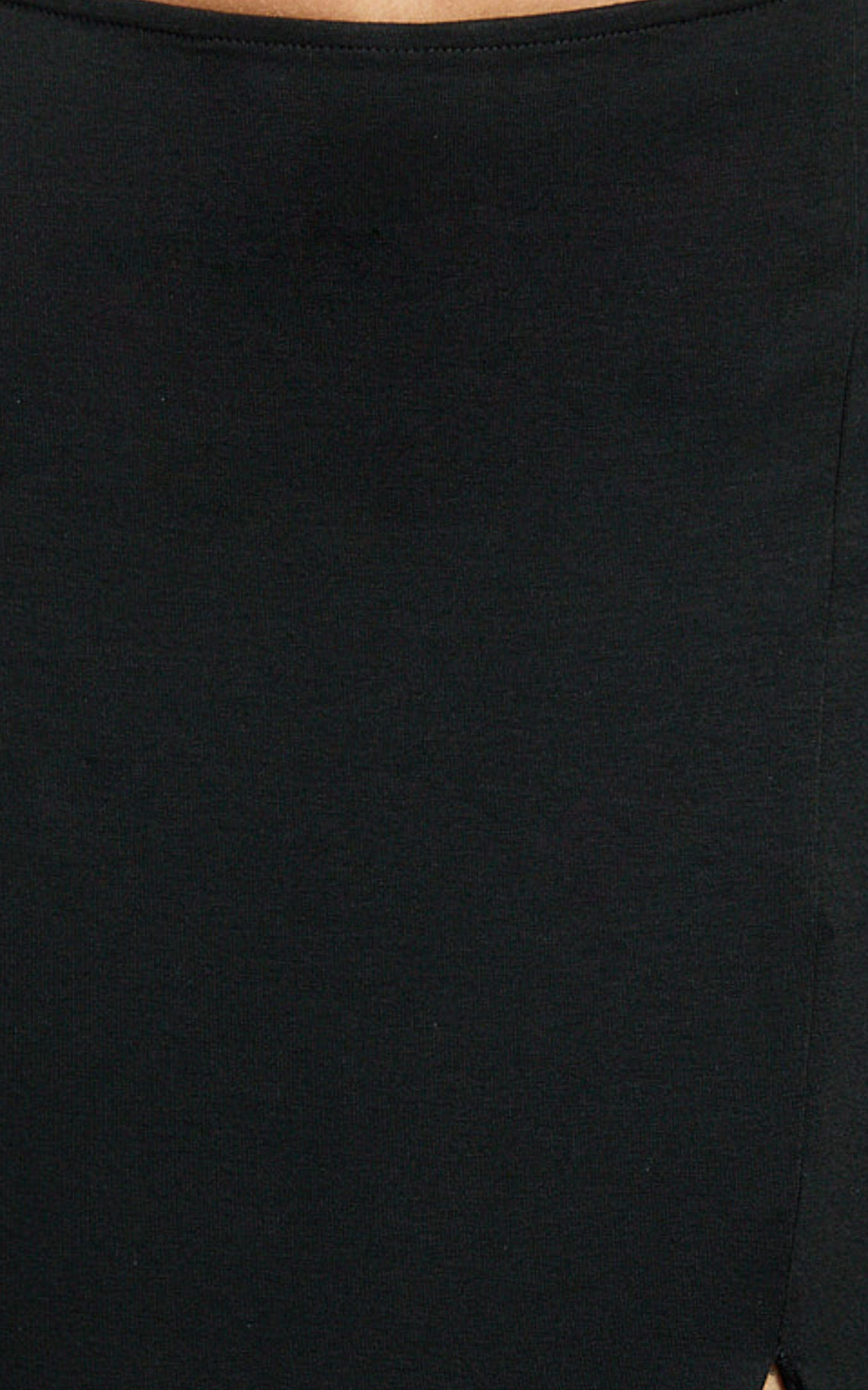 Jaileen Maxi Skirt - Mid Waisted Side Split Skirt in Black