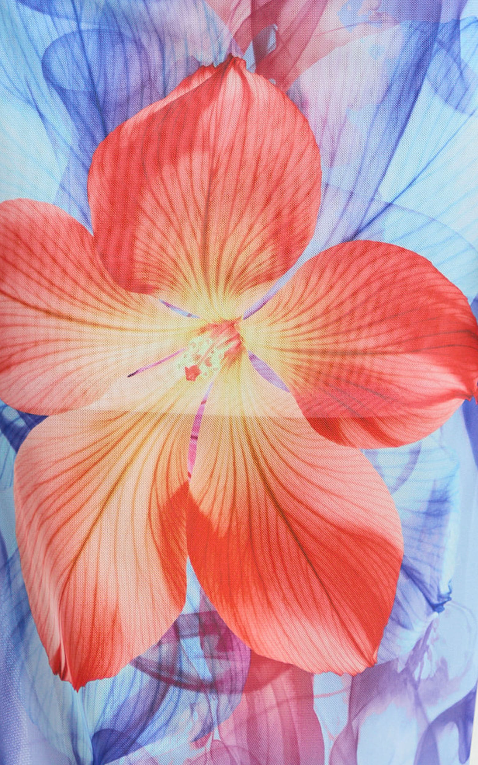 Larissa Maxi Dress - Mesh Low Cowl Halter Neck Bodycon Dress in Electric Orchid