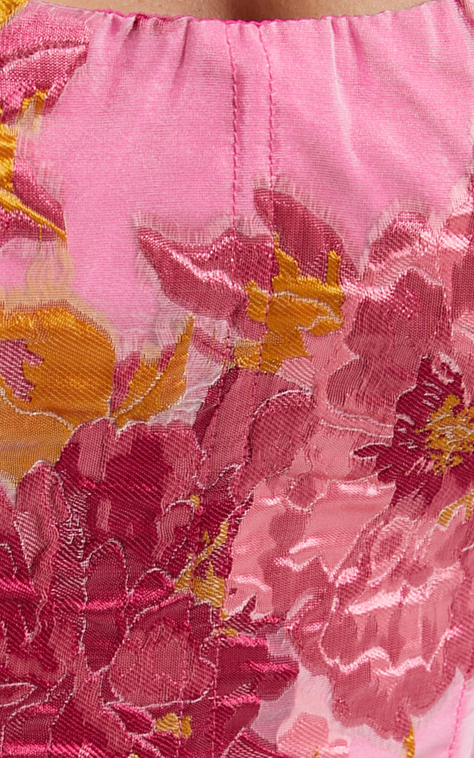 Brailey Top - Bustier Top in Pink Jacquard