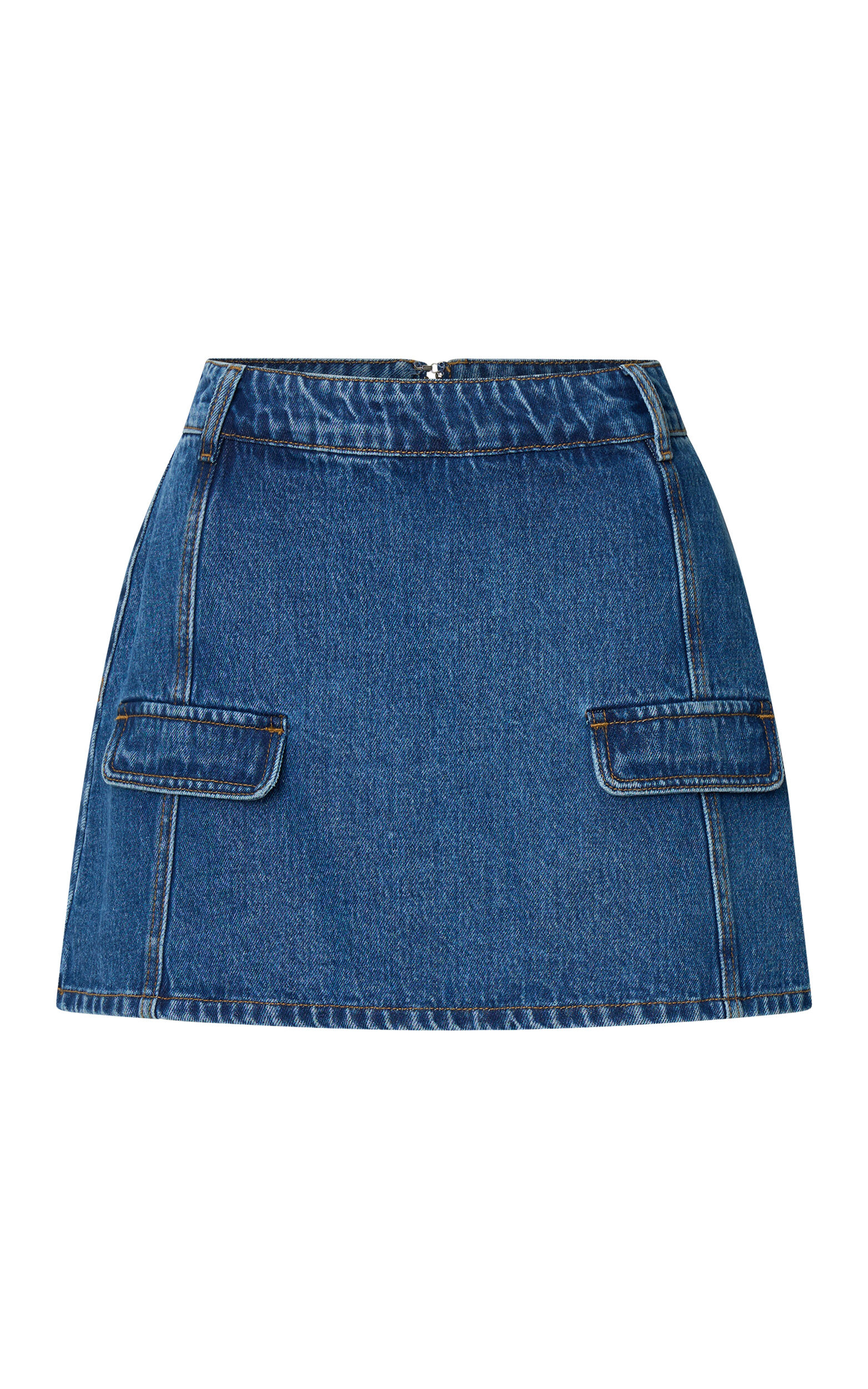 India Skort - Recycled Denim Mid Rise Skort in Dark Blue Wash