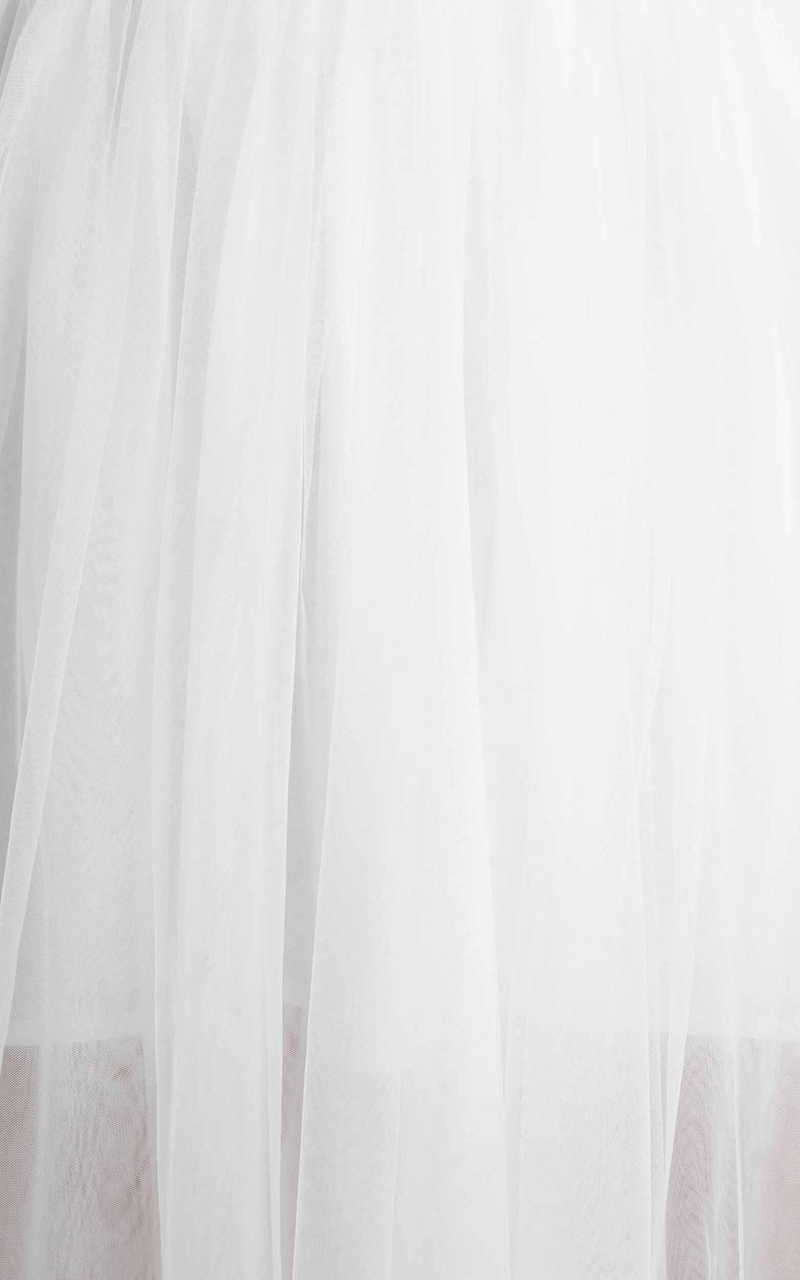 Aisha Midi Dress - Bustier Bodice Tulle Dress in White