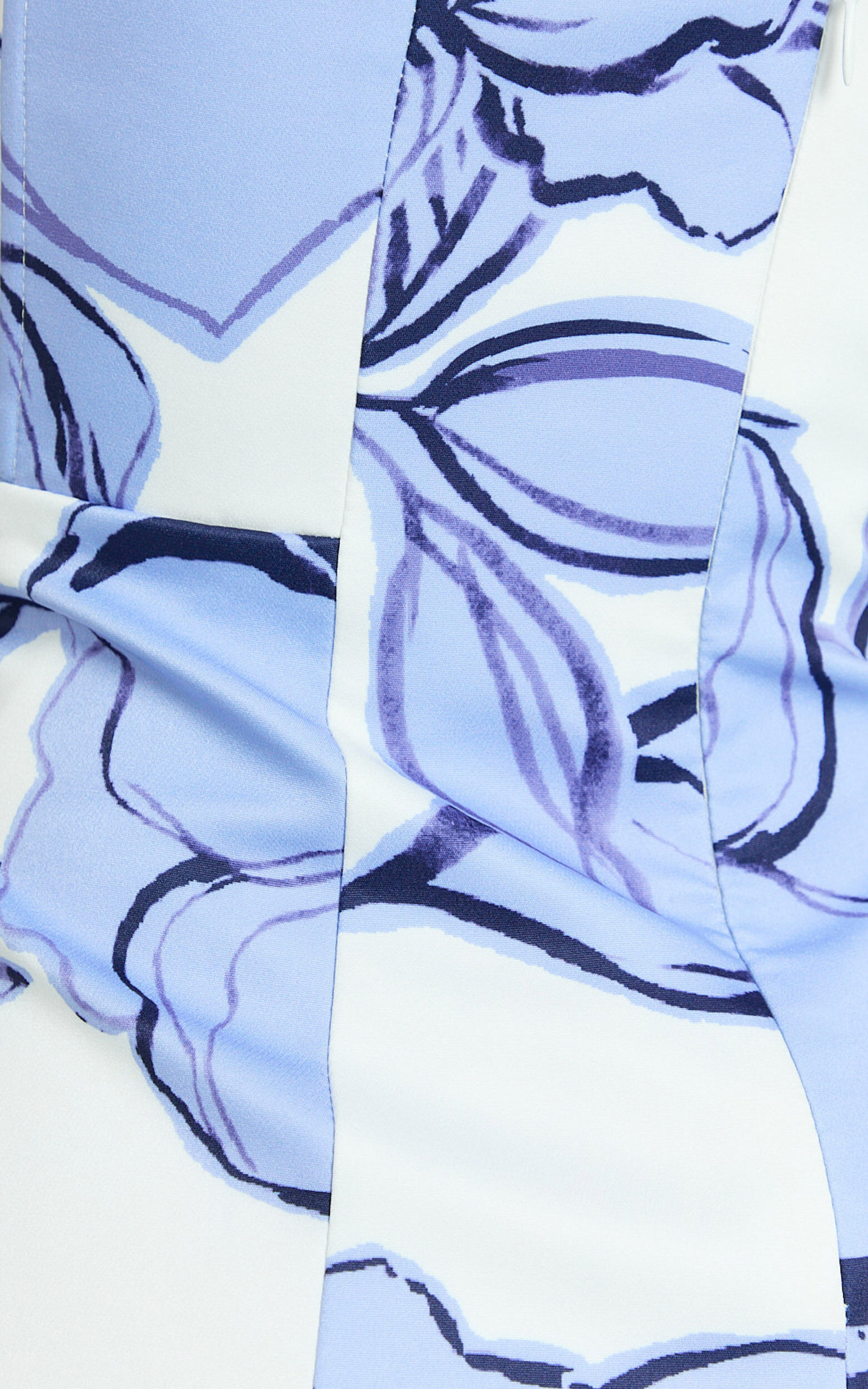 Catharine Mini Dress - Strapless A Line Dress in Blue Floral