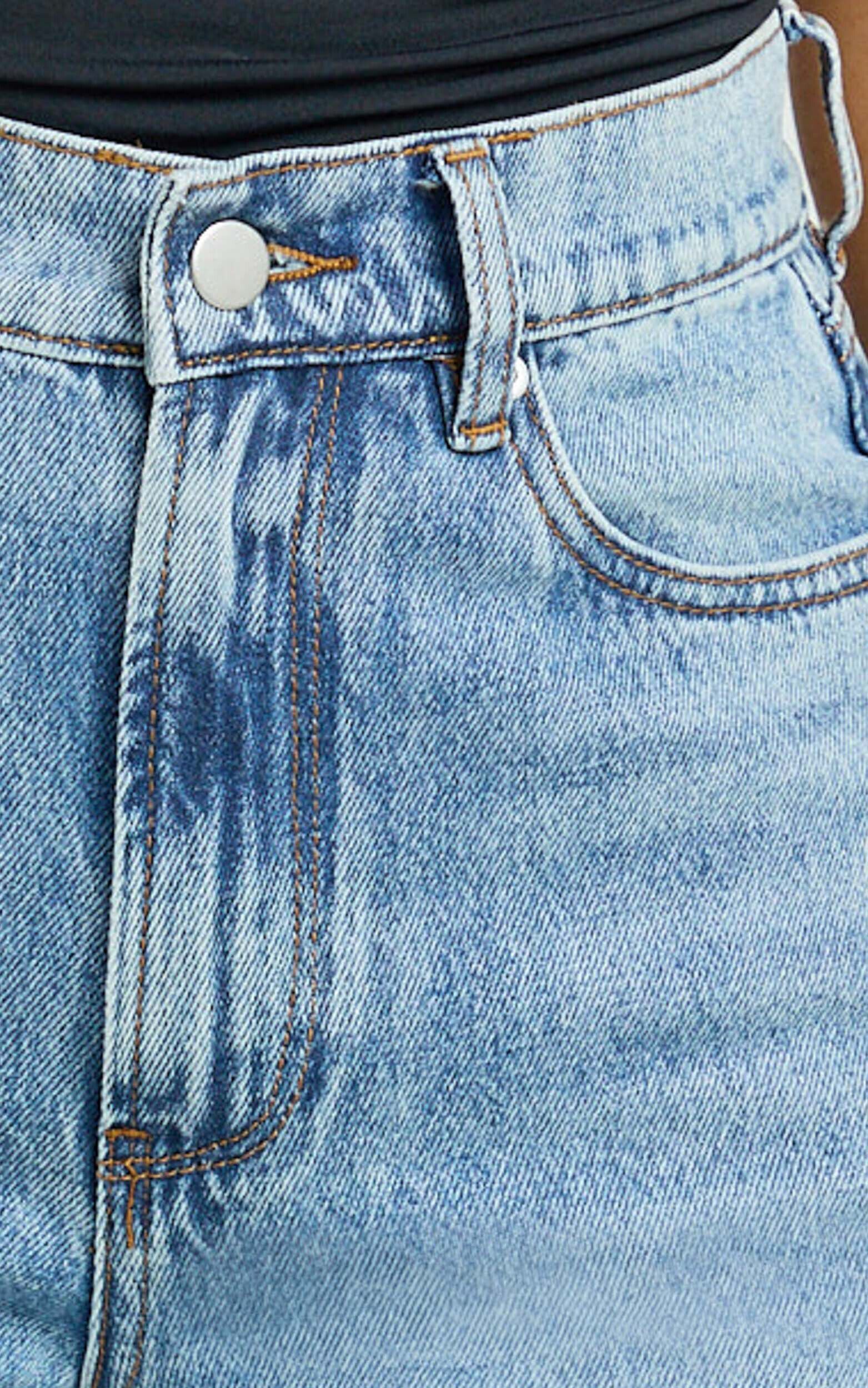 Nessa Jeans - High Waist Straight Leg Jeans in Light Blue Wash