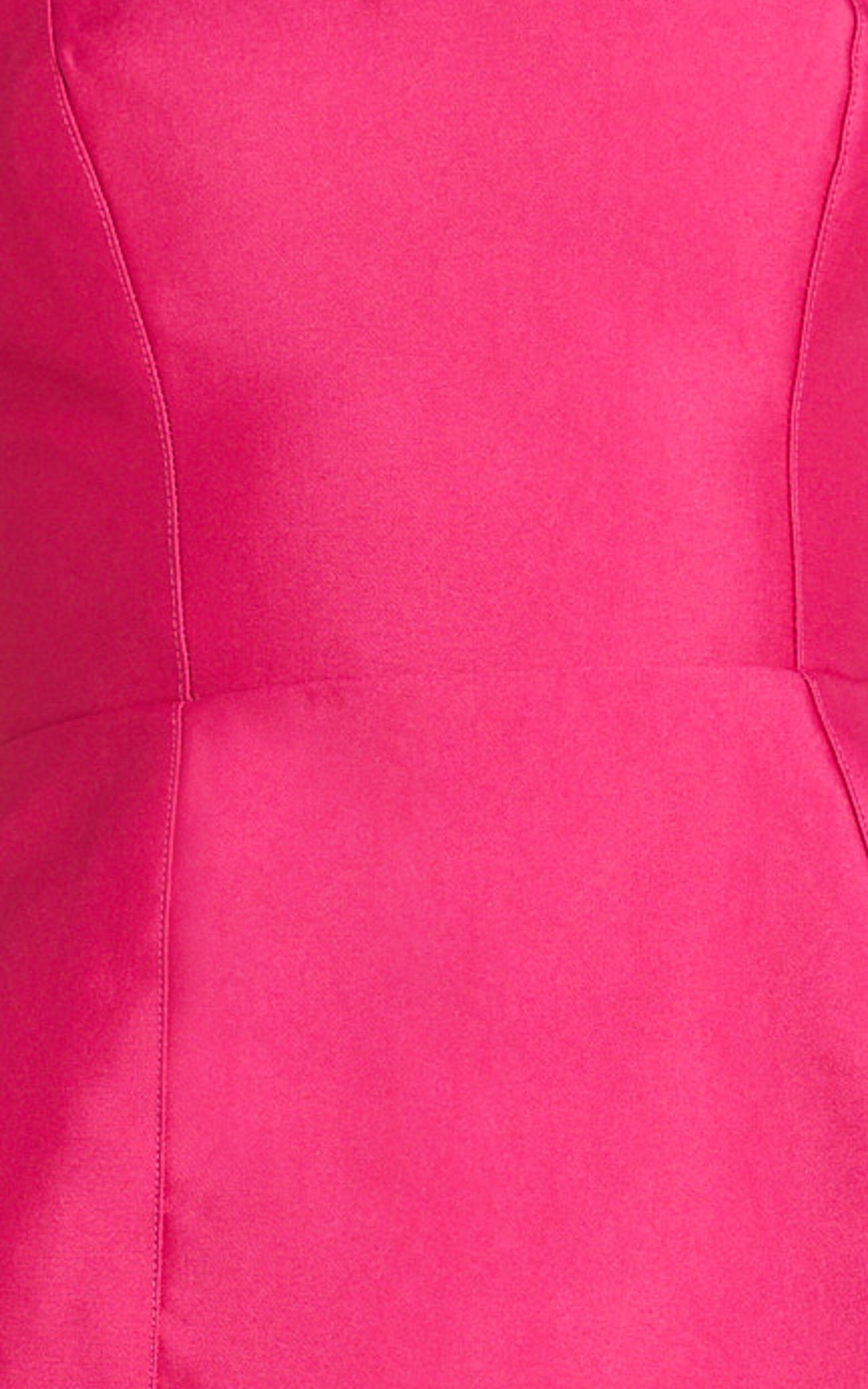 Carolina Mini Dress - Scoop Neck Panel Bodice Dress in Fuchsia