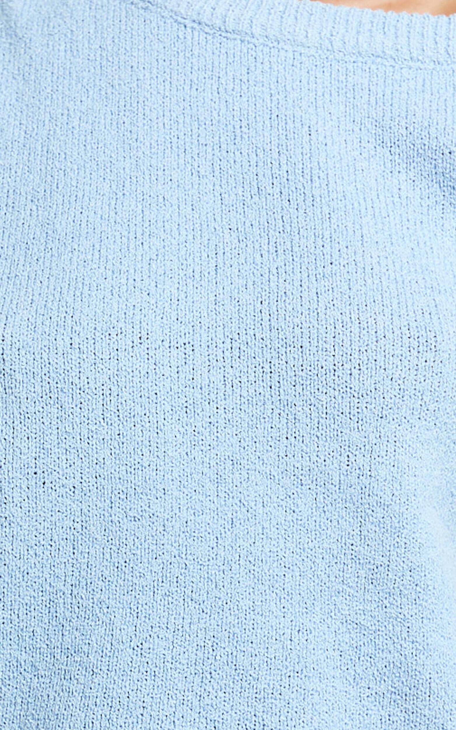 Marilou Top - Knit Off Shoulder Top in Pale Blue