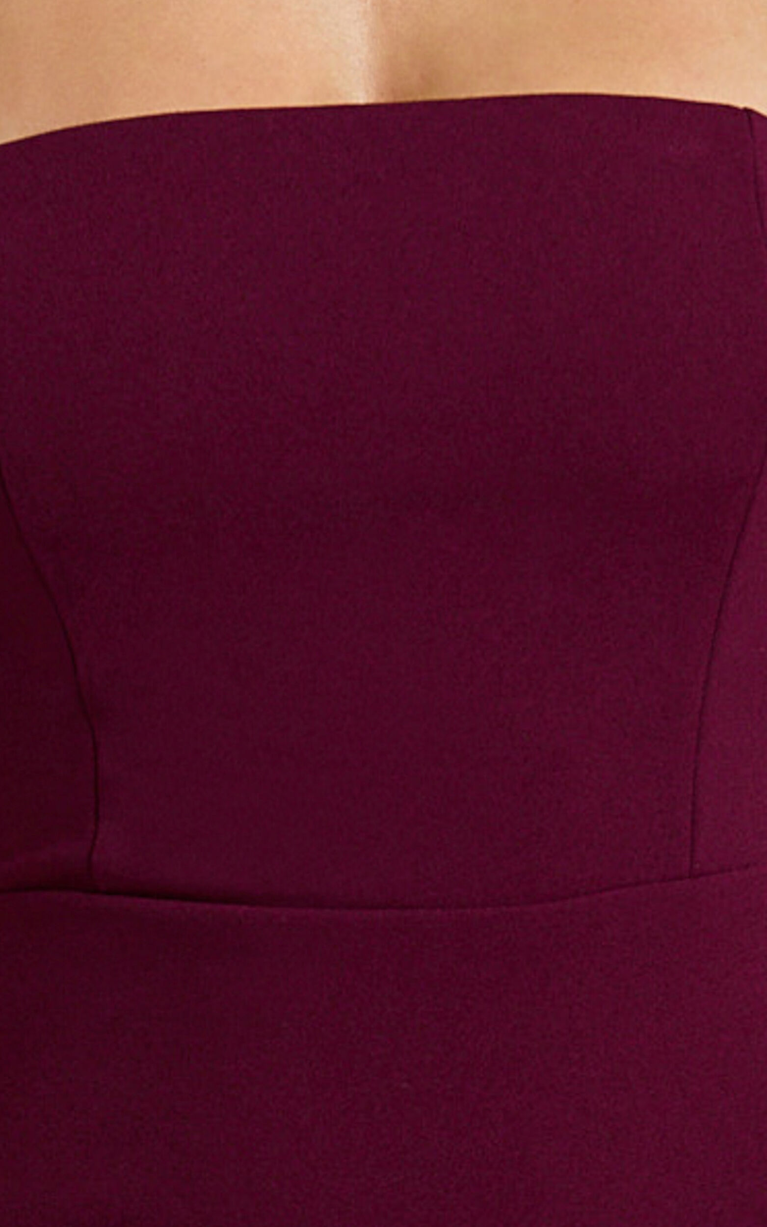 Salome Midi Dress - Halter Neck Column Dress in Wine