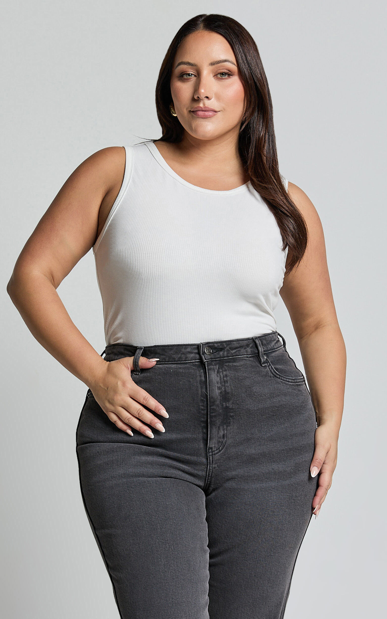 Can't You Tell Top - Ribbed Tank Top in White