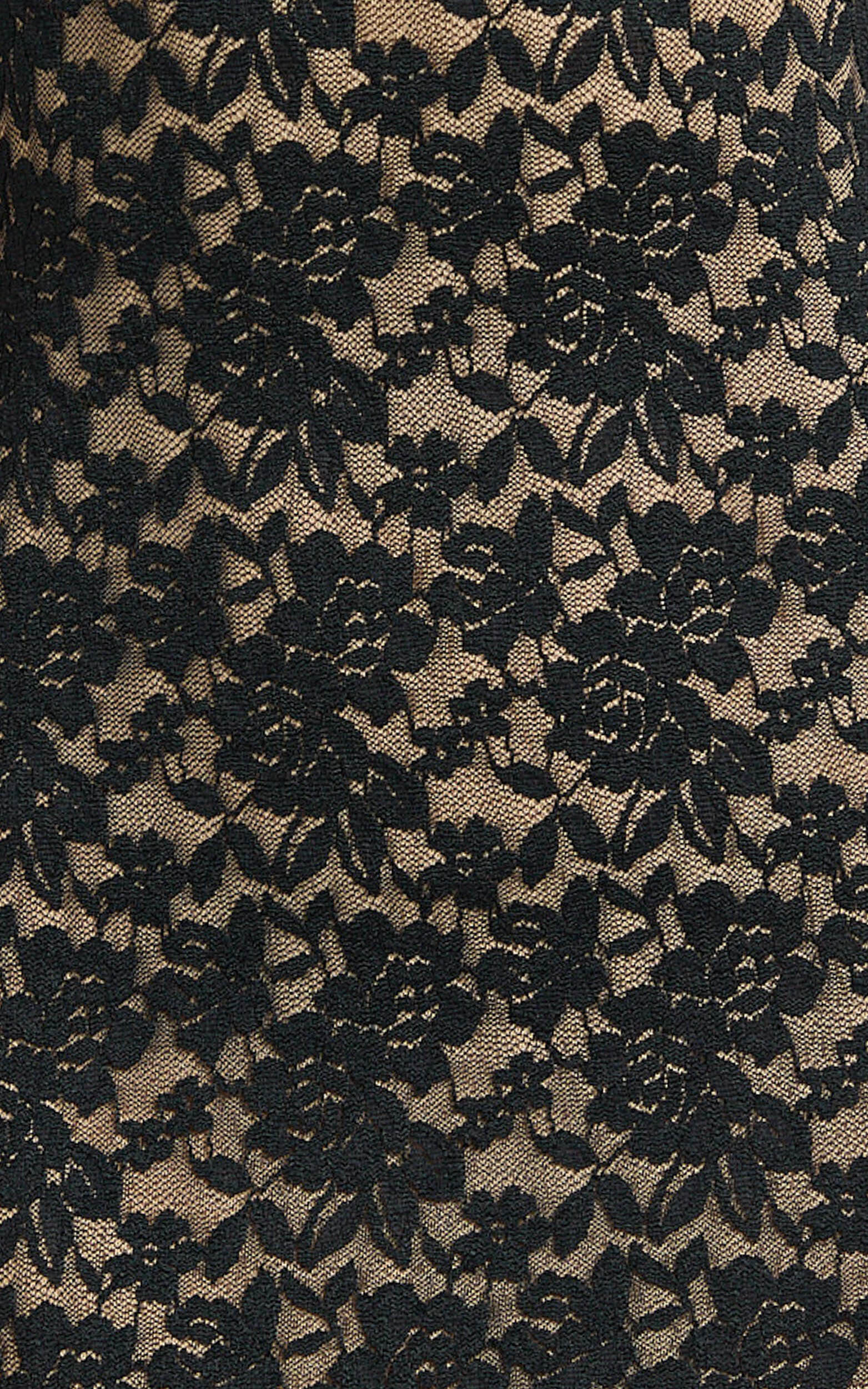 Emma Midi Dress - Lace Cap Sleeve Bodycon Dress in Black