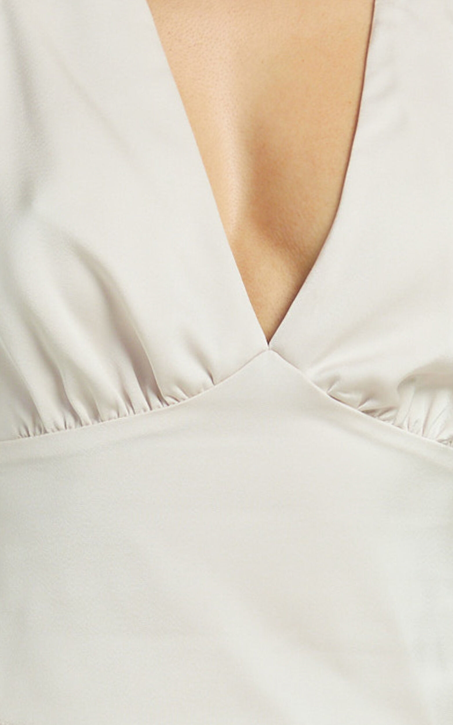 Eugenia Top - Tie Halter Neck Satin Cami Top in Cream