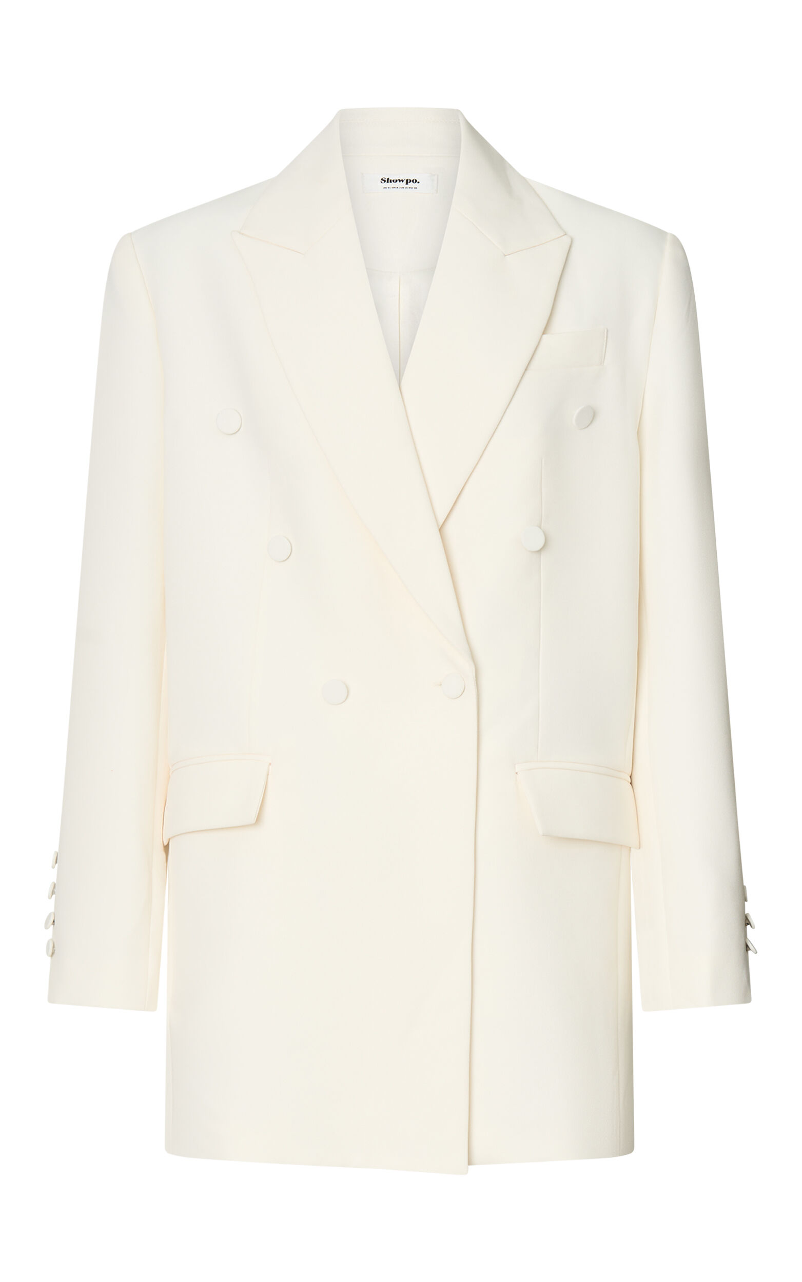 Cybill Blazer - Double Breasted Oversized Blazer in White