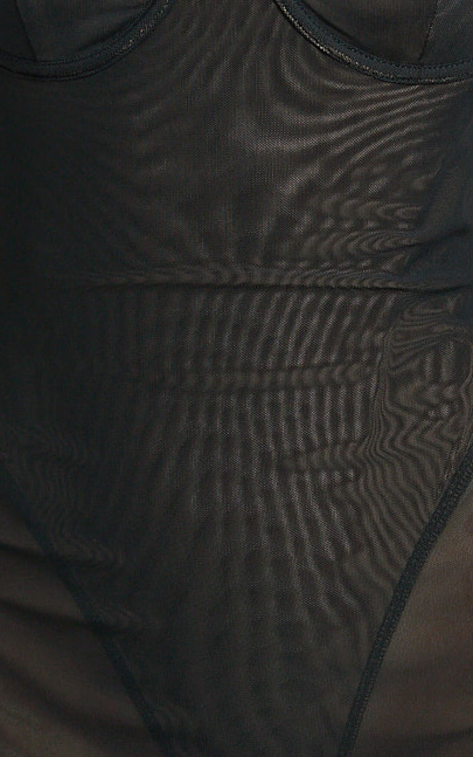 Laney Maxi Dress - Mesh Sweetheart Neck Bodycon Dress in Black