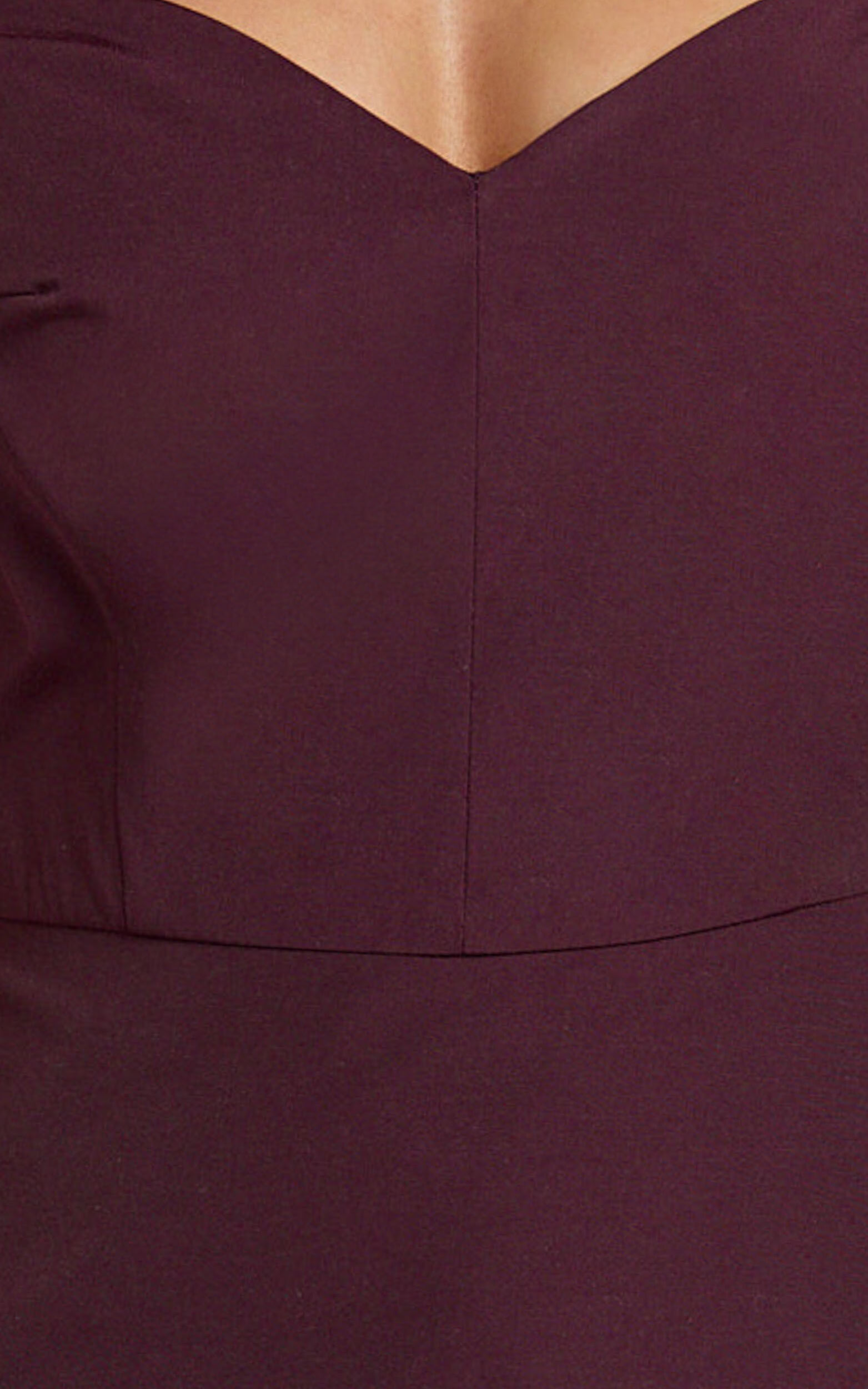 Izara Mini Dress - Off Shoulder Pleated Dress in Wine