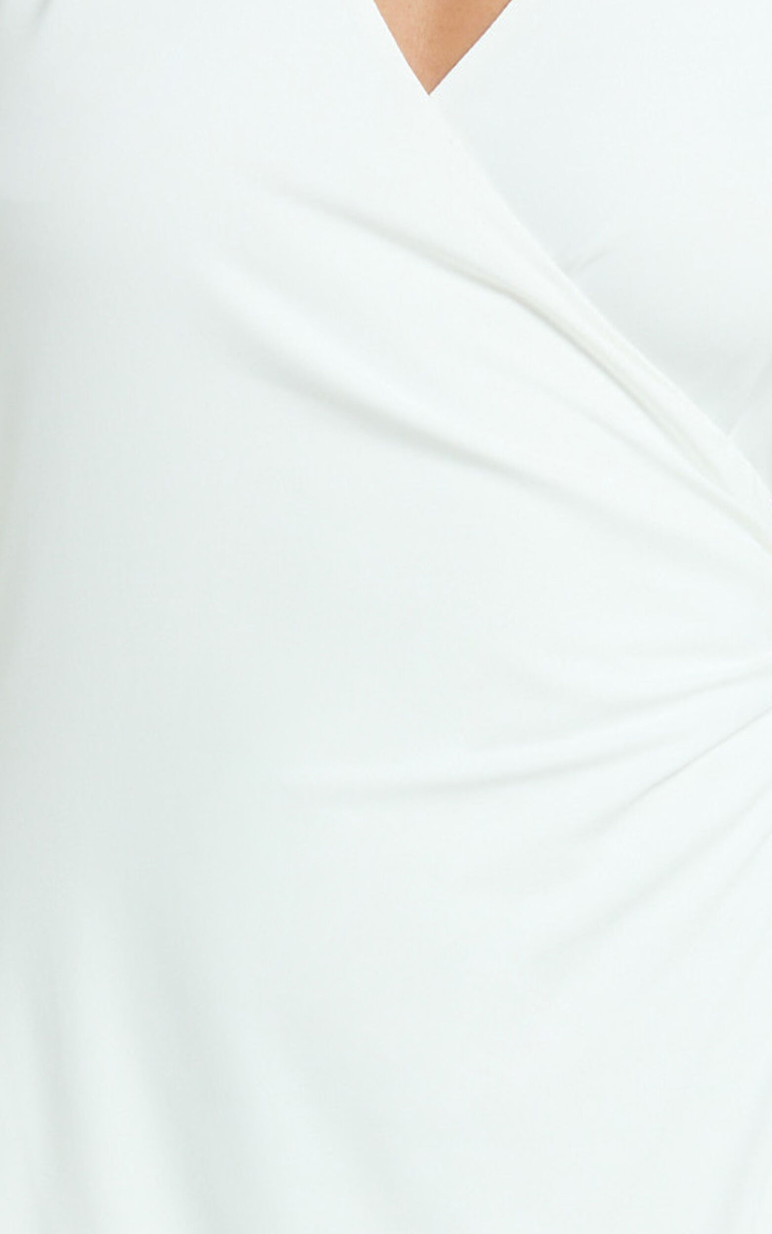 Roseville Mini Dress - Wrap Front Halter Dress with Hardware Detail in White