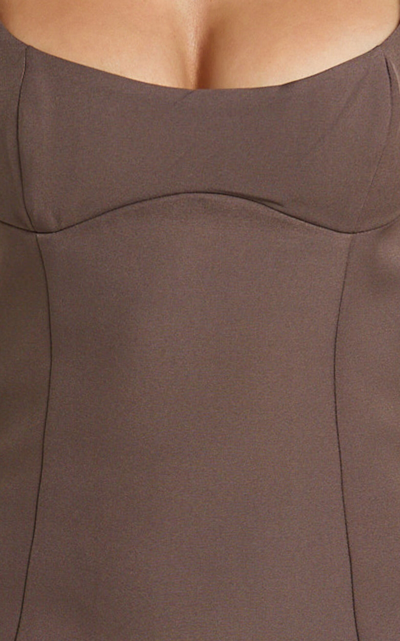 Aretha Mini Dress - Corset Panel Dress in Mocha