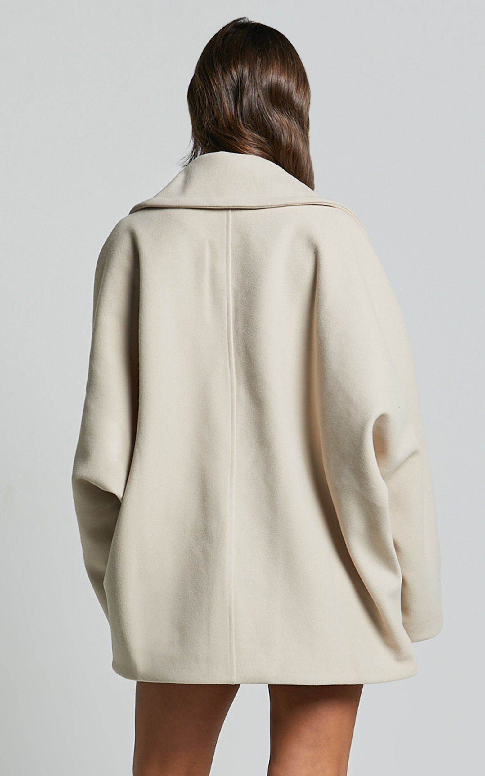 Claudia Coat - Triple Breasted Coat in Beige