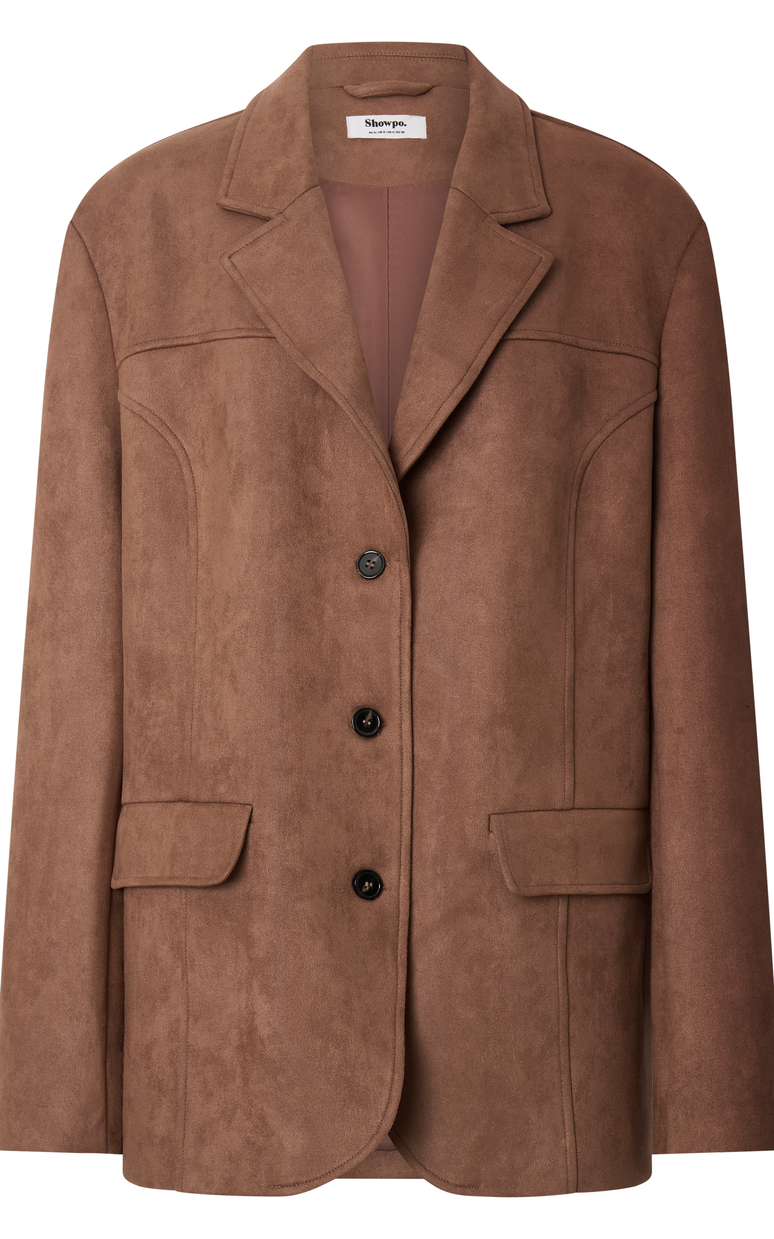 Priscilla Jacket - Faux Suede Relaxed Fit Jacket in Brown Tan