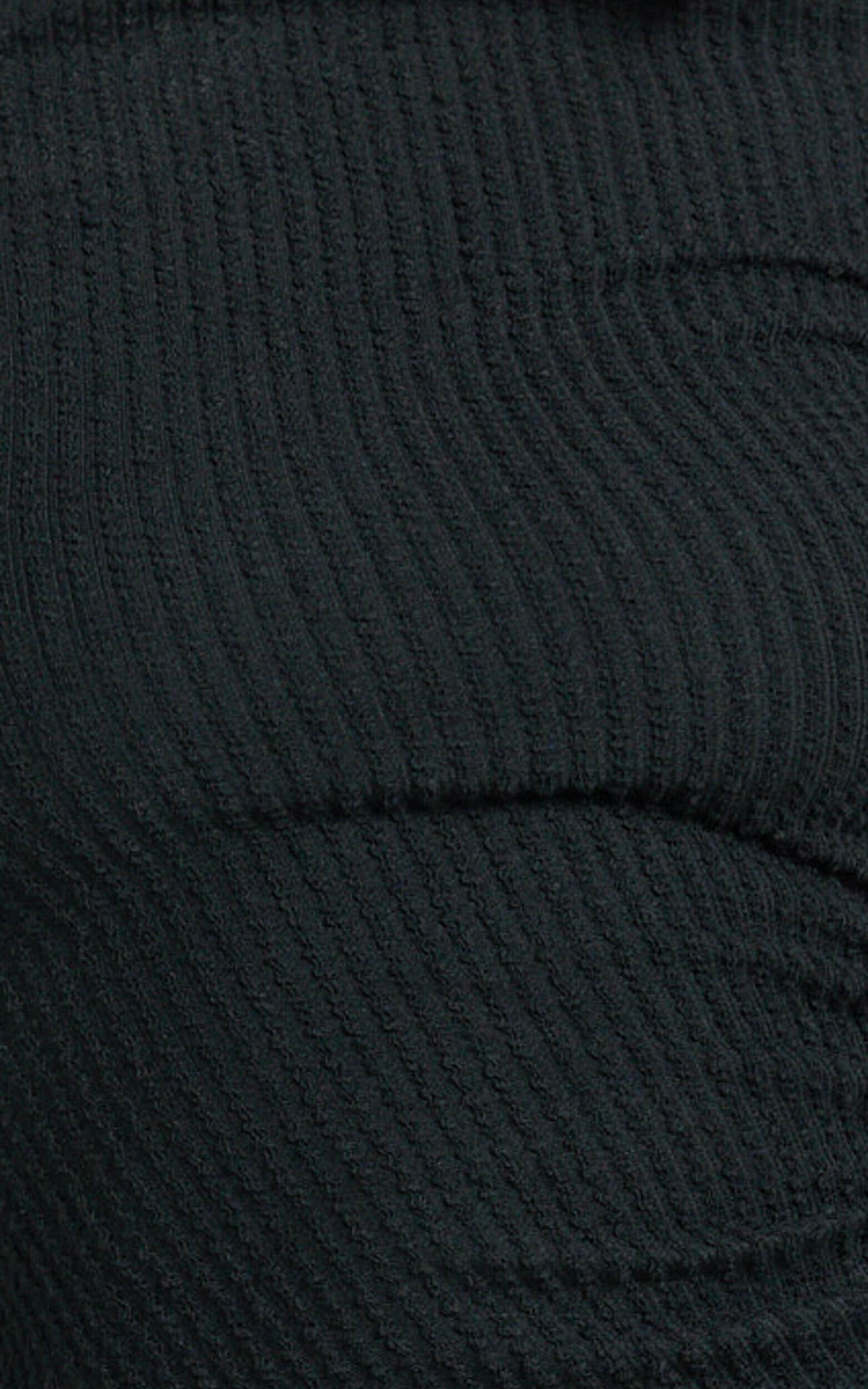 Brenda Mini Dress - Boat Neck Rib Knit Bodycon Dress in Black