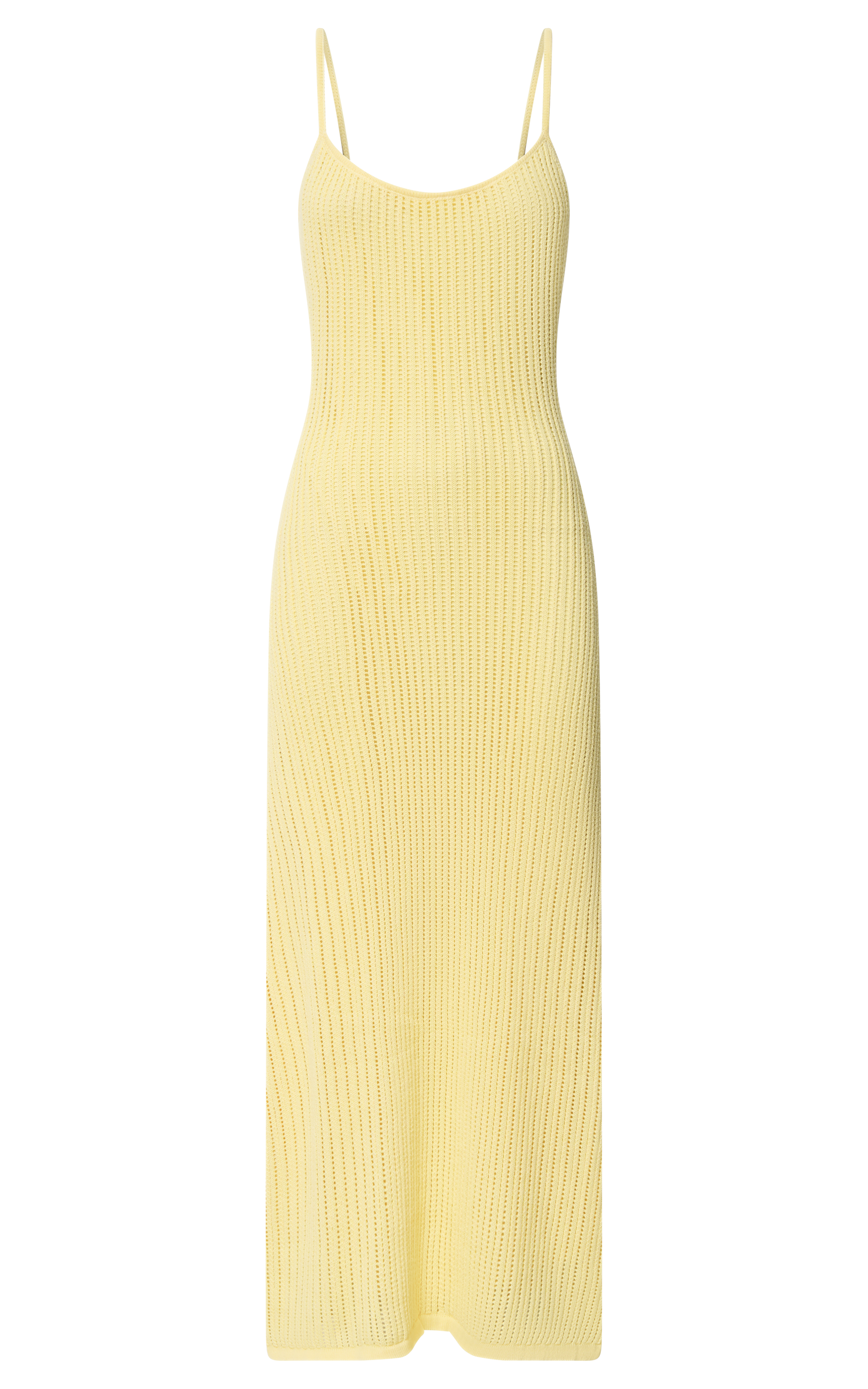 Fhel Maxi Dress - Crochet Strappy Dress in Lemon