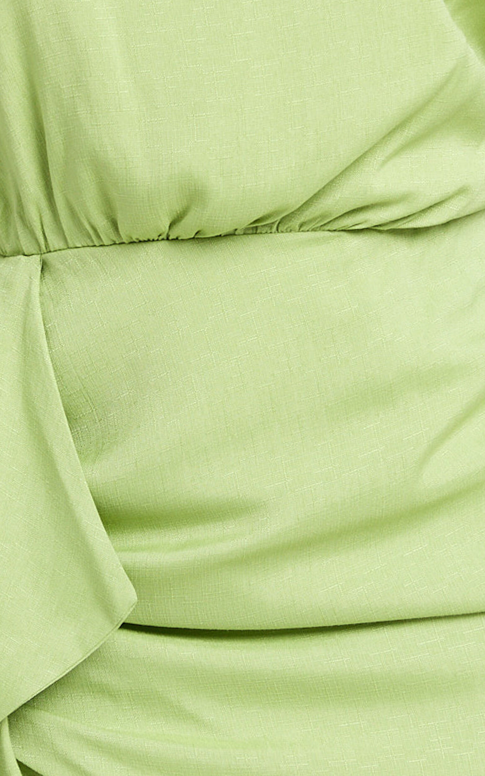 Niana Mini Dress - Drape One Shoulder Dress in Green