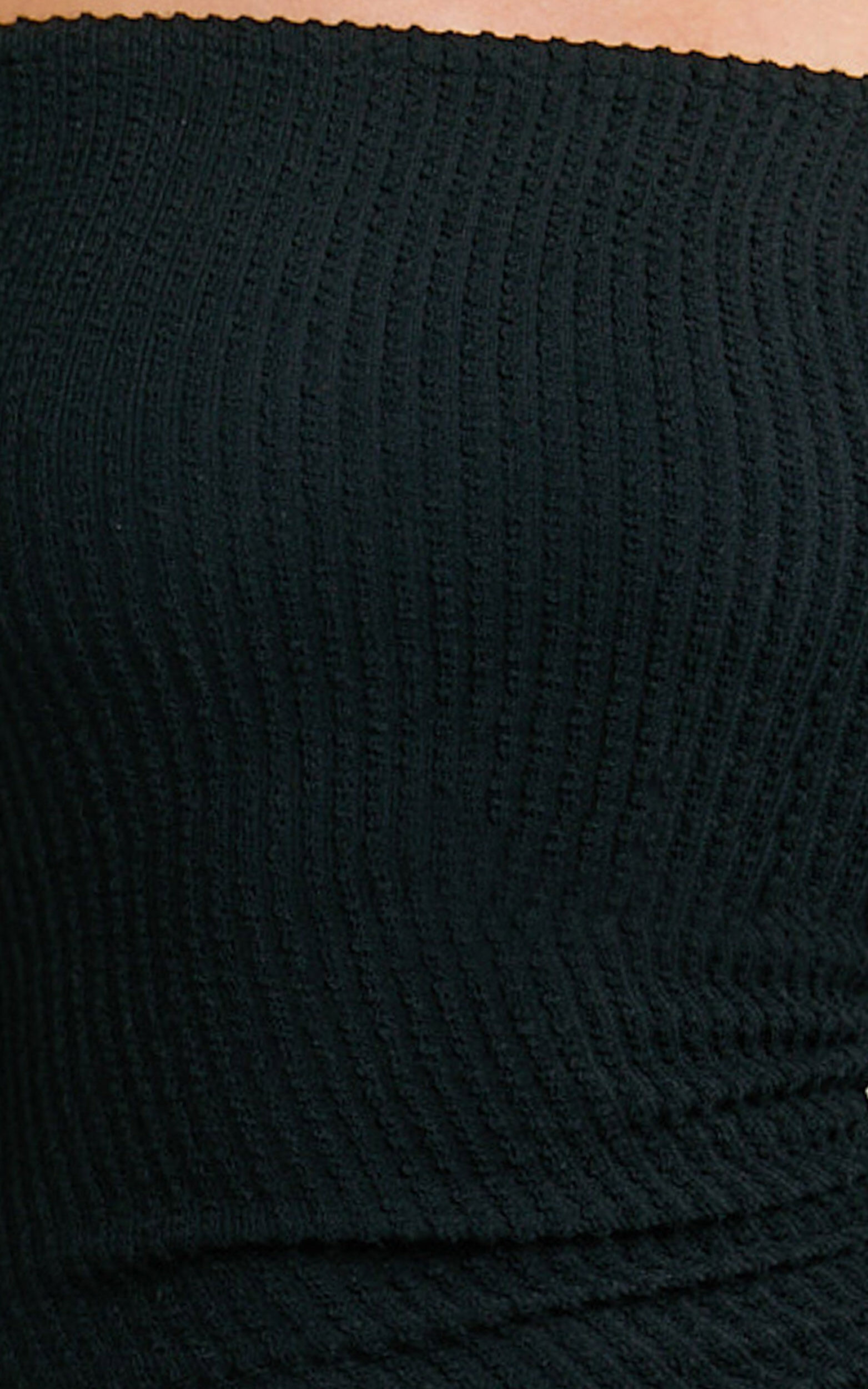 Ayla Maxi Dress - Off Shoulder Flared Sleeve Bodycon Dress in Black