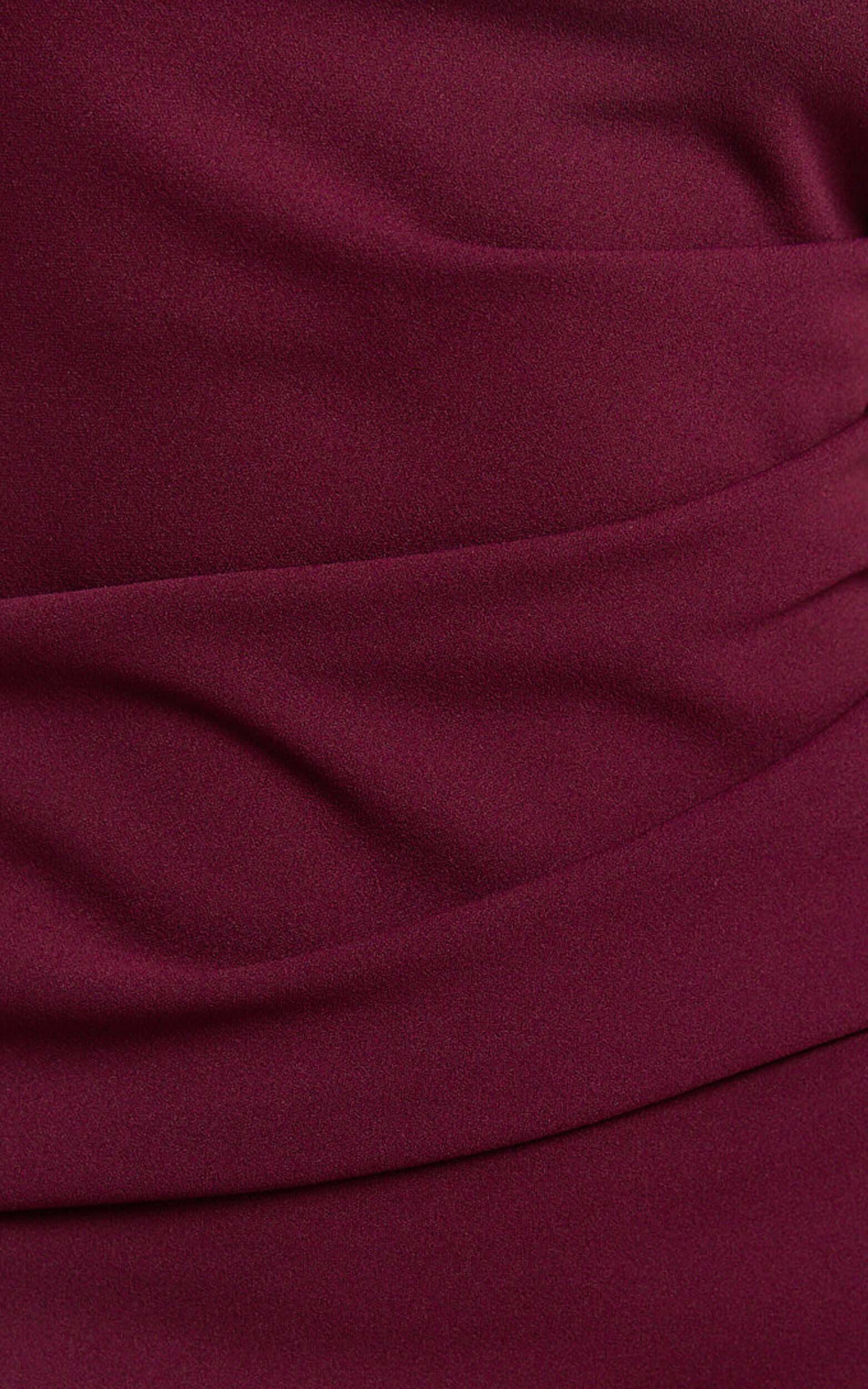 Vilma Mini Dress - One Shoulder Bodycon Dress in Wine