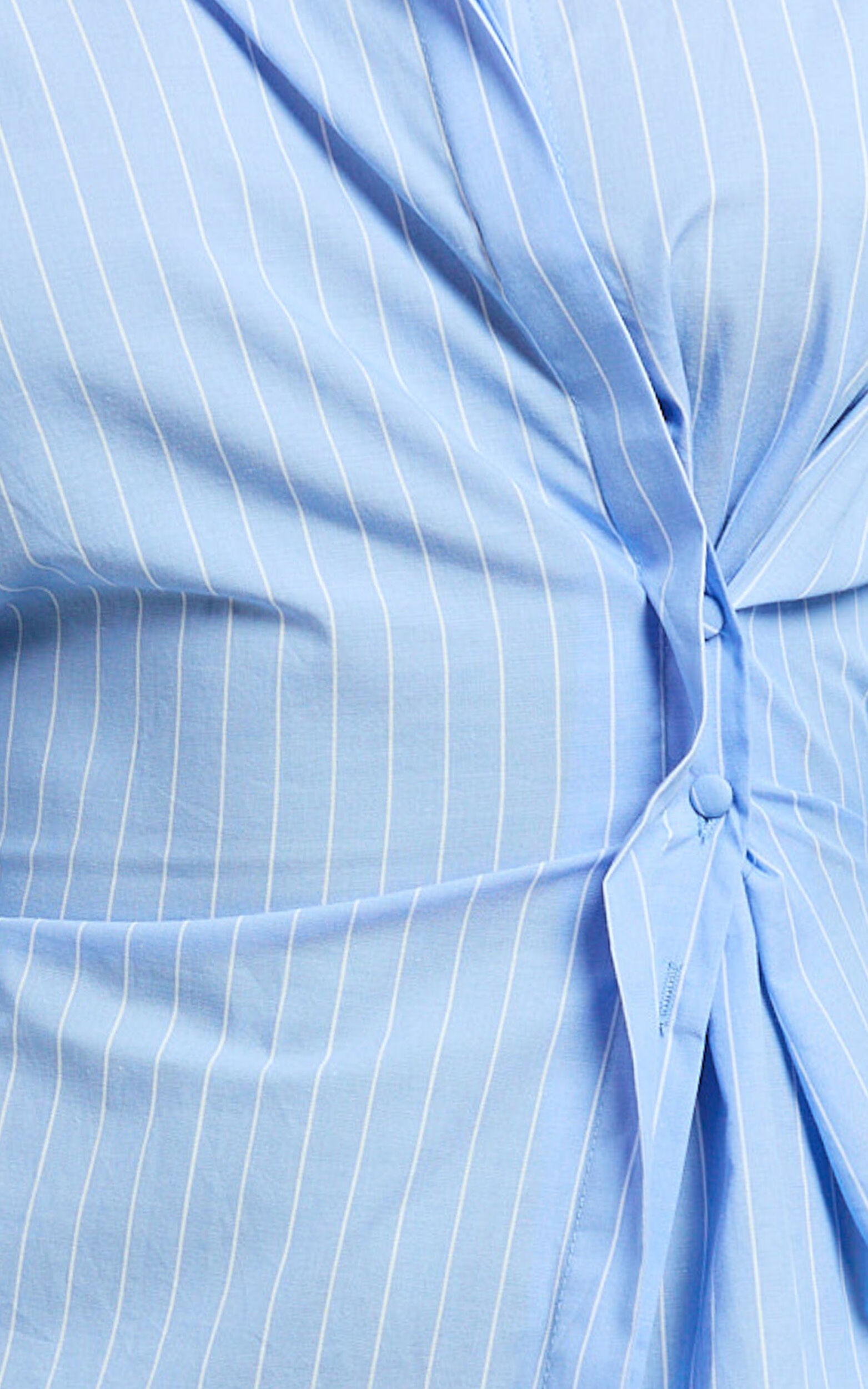 Sanya Mini Dress - Cinched Waist Stripe Dress in Blue