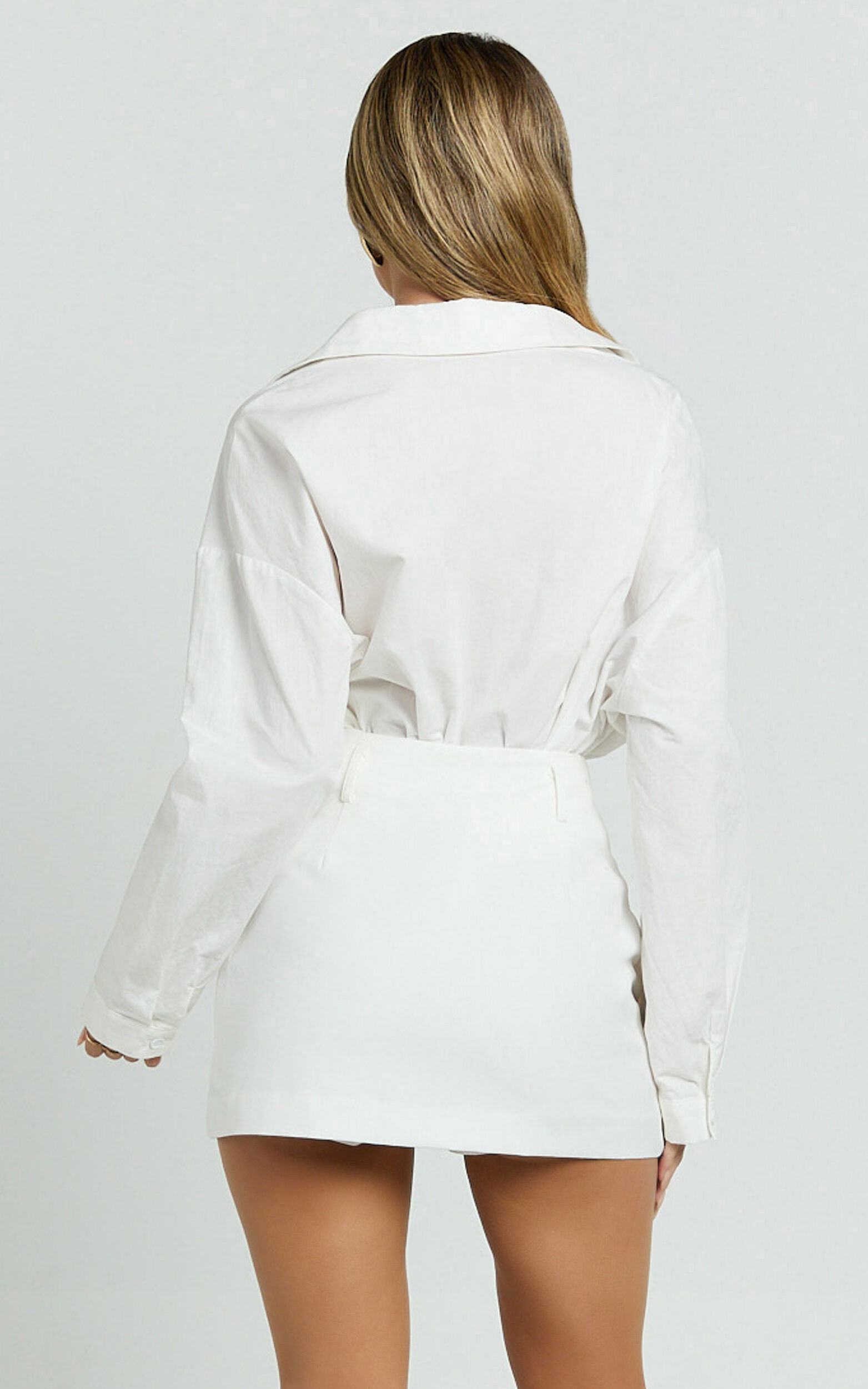 Haidy Skort - Mid Waisted Tailored Mini Skort in White