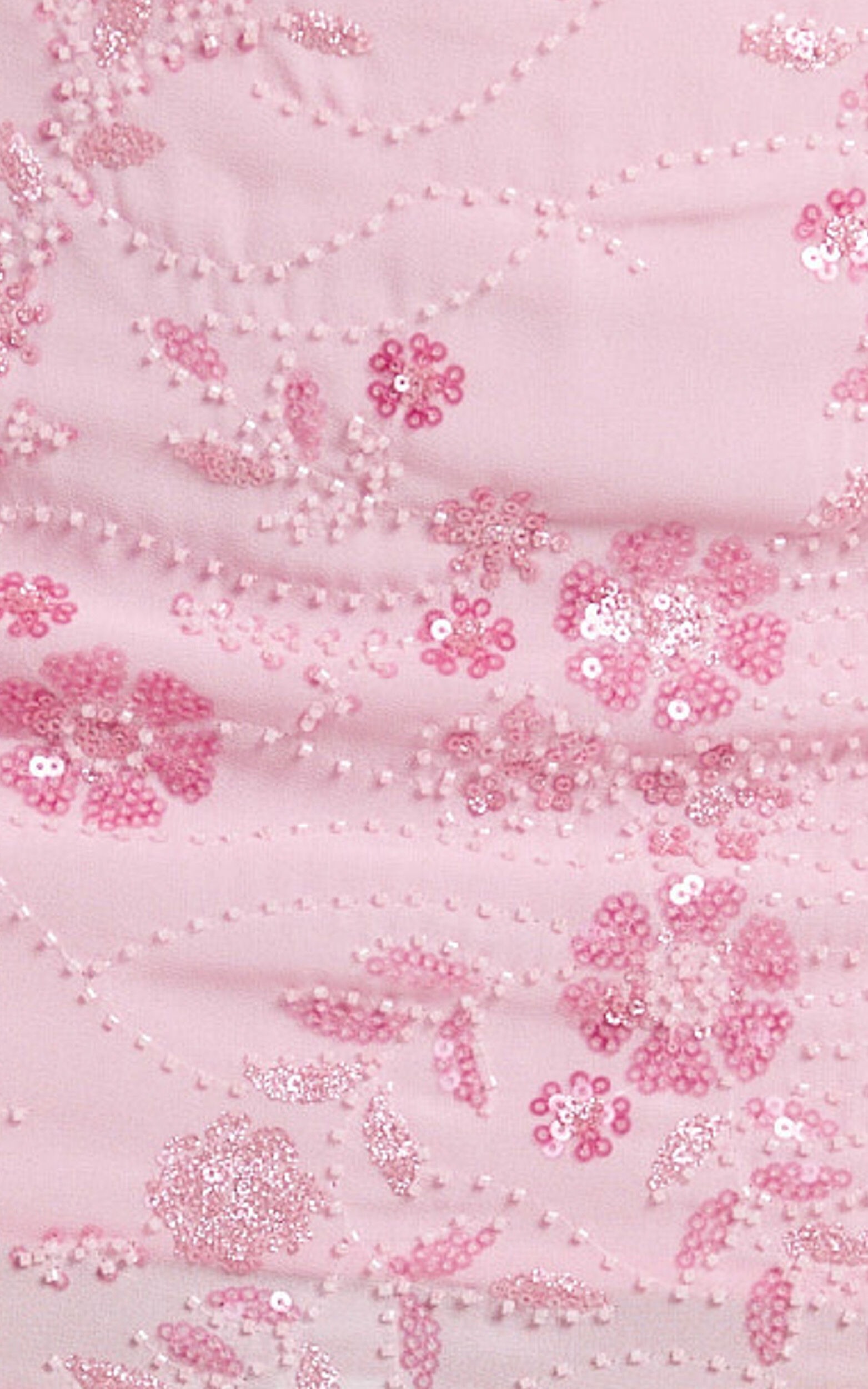 Nikki Mini Skirt- Low Waisted Beaded Sequin Skirt in Pink