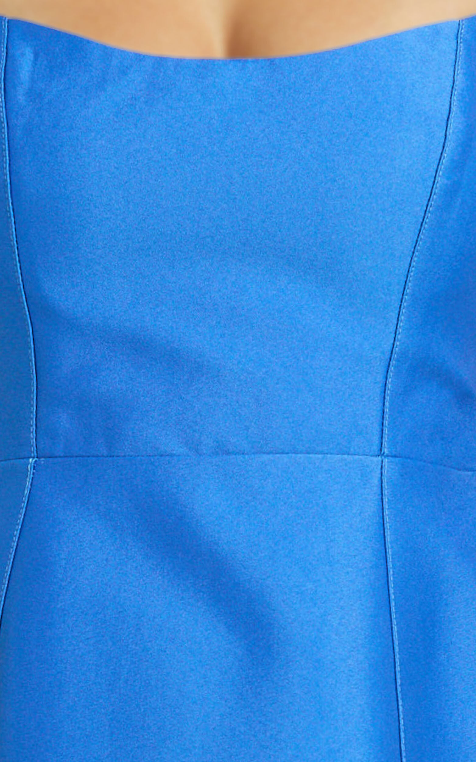 Carolina Mini Dress - Scoop Neck Panel Bodice Dress in Blue