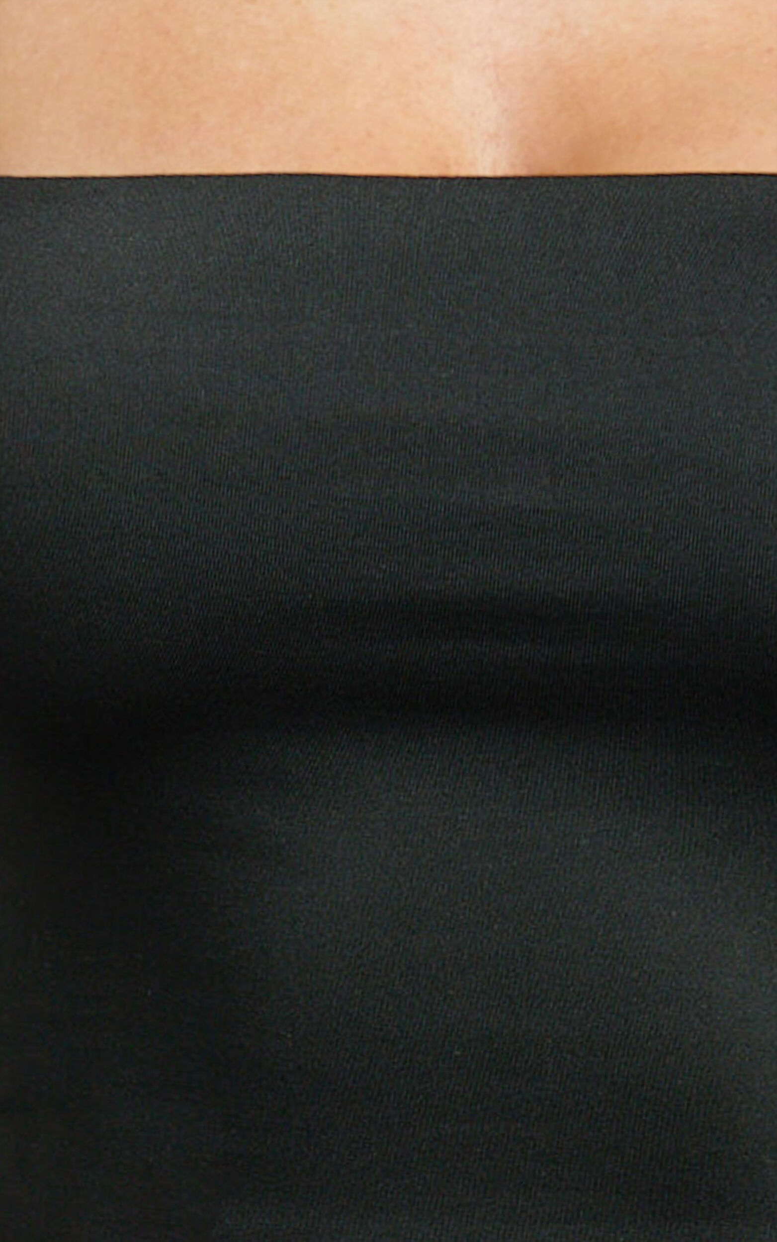 Delphine Top - Strap Straight Neck Top in Black