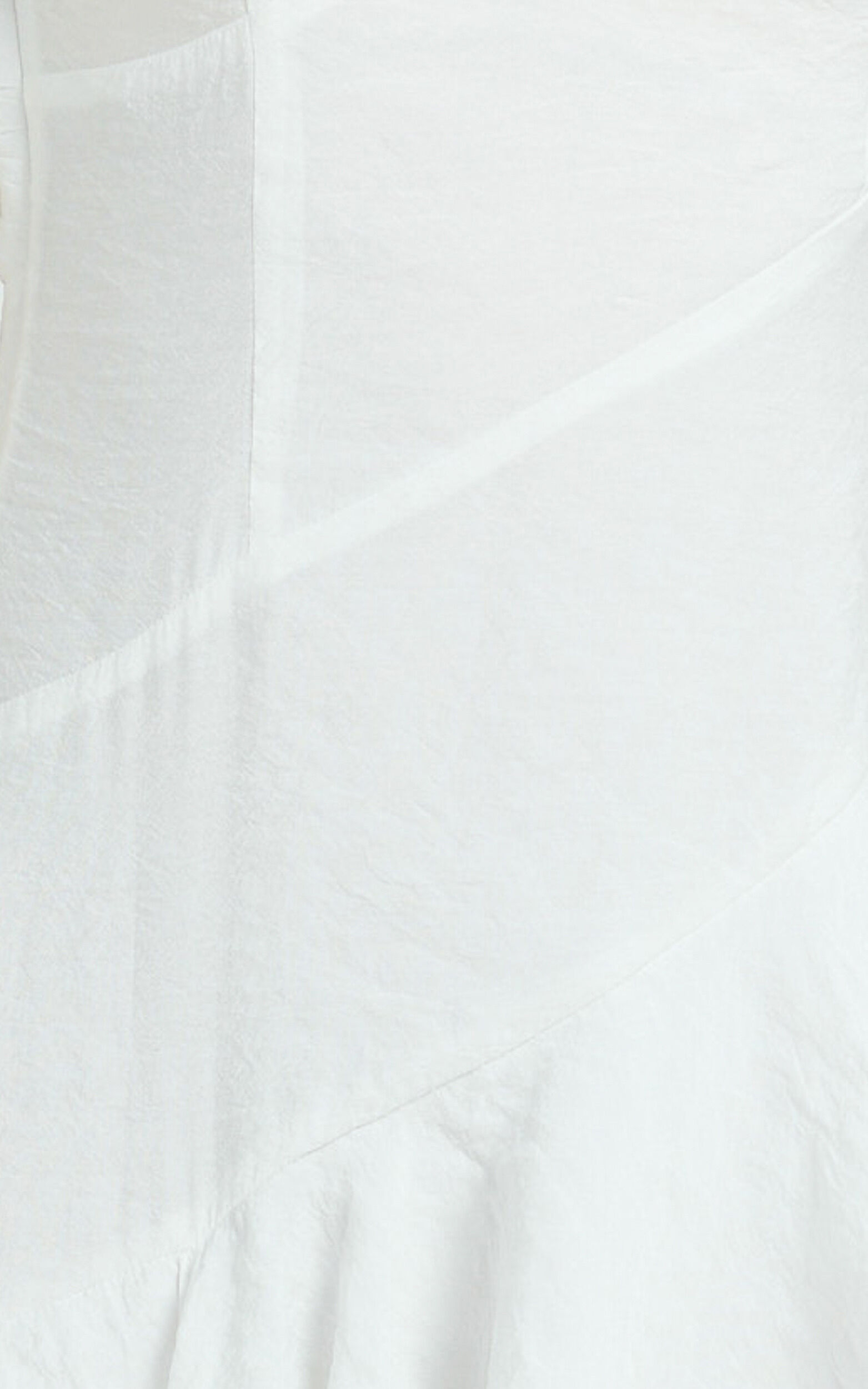 Adelaide Maxi Dress - Georgette Asymmetric Ruffle Hem Bias Cut Dress in White