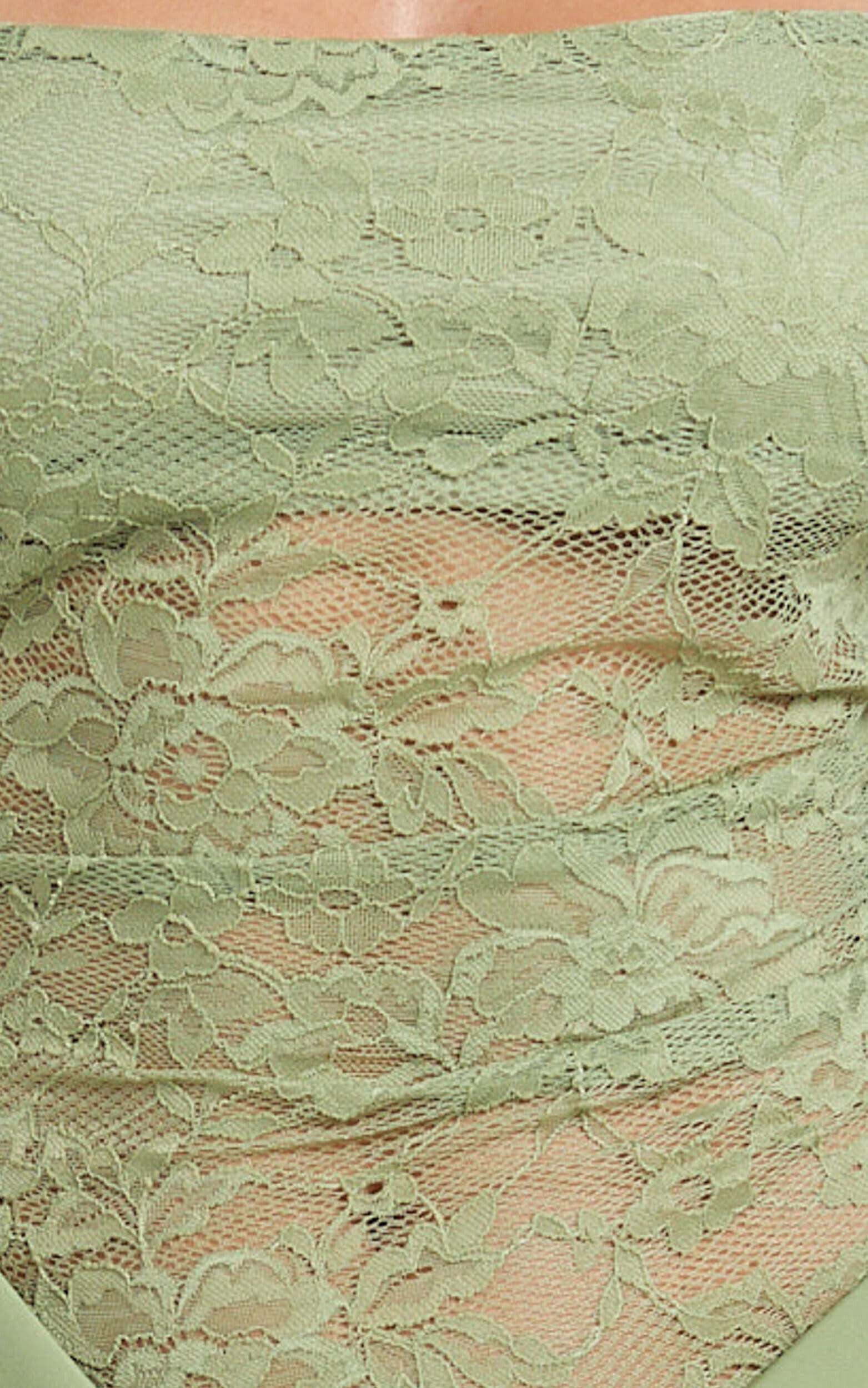 Rania Maxi Dress - Contrast Lace Bodice Bias Cowl Drop Waist Dress in Sage