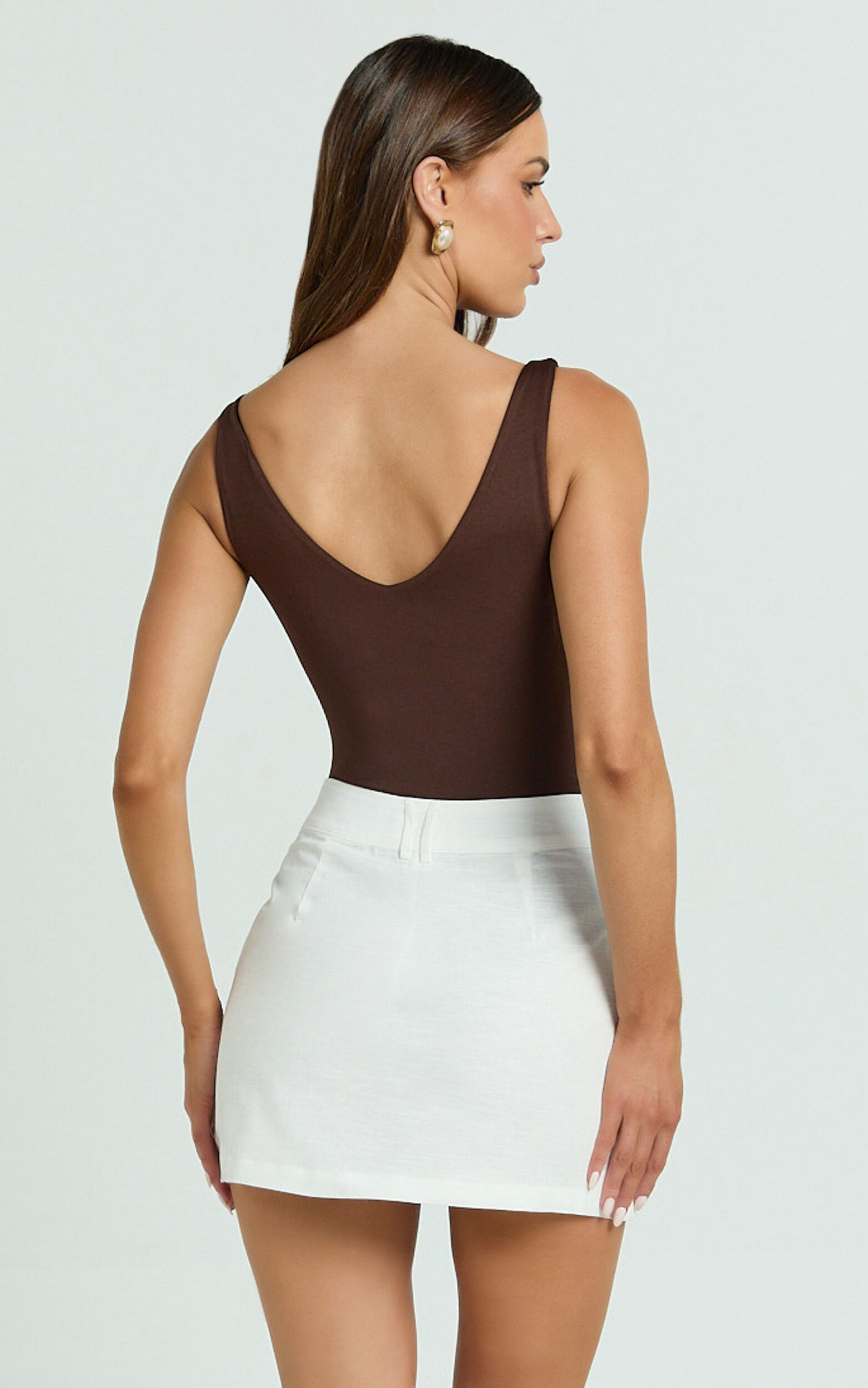 Dream Linen Blend Skort - High Waisted A Line Skort in Off White