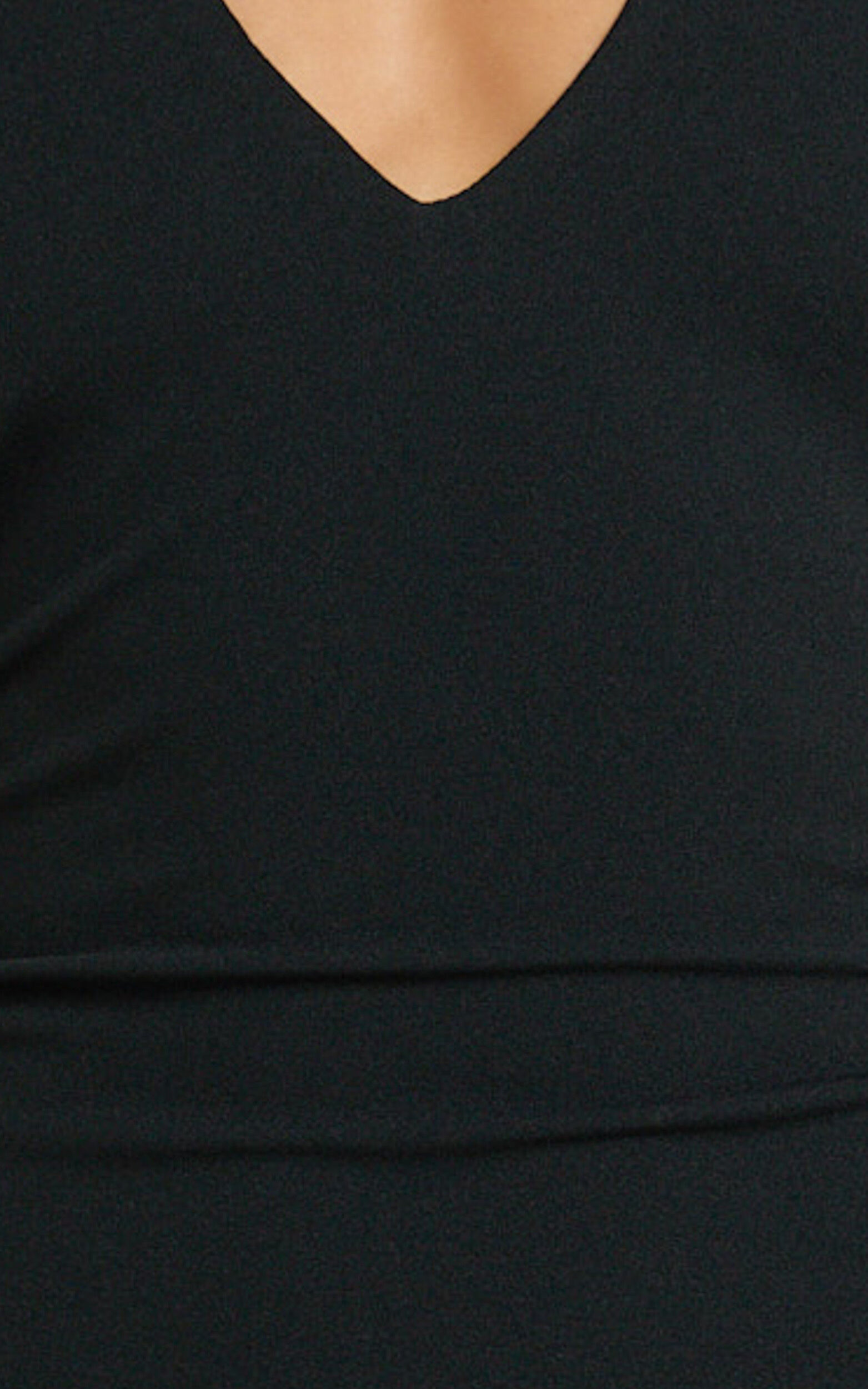 Feliz Mini Dress - Plunge Halter Low Back Dress in Black