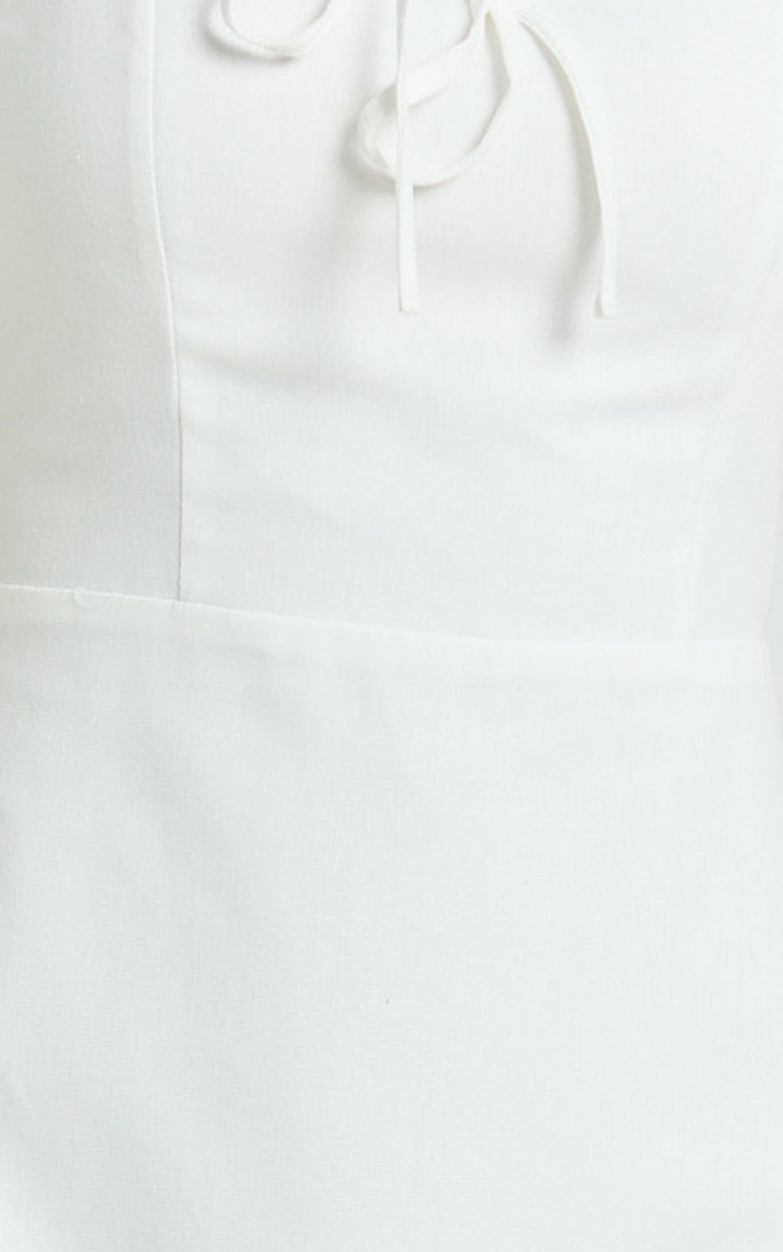 Jules Mini Dress - Puff Sleeve Square Neck Fit And Flare Dress in White