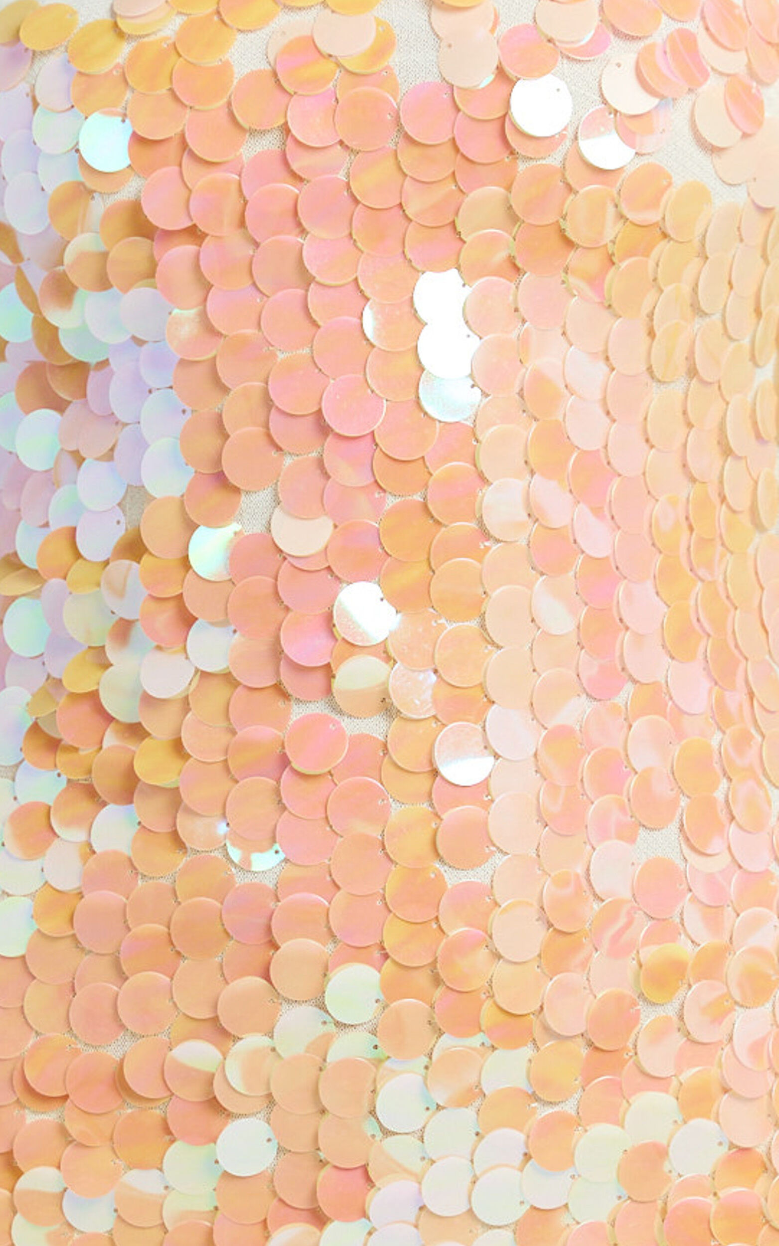 Wilfreda Mini Dress - Sequin Square Neck Bodycon Dress in Peach