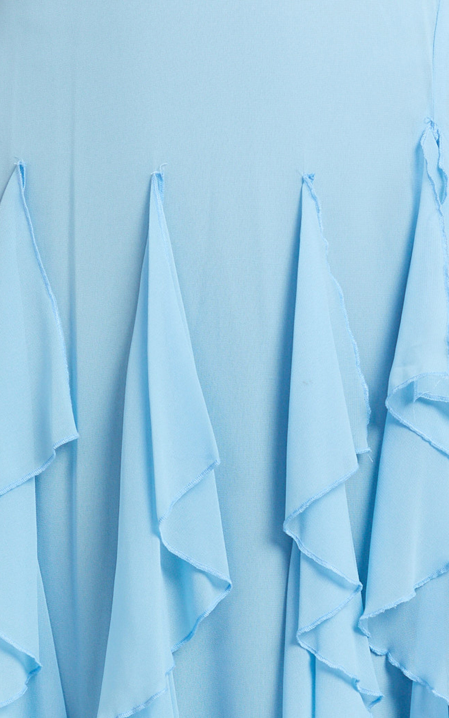 Maeve Maxi Dress - V Neck Ruffle Tier Slip Dress in Blue