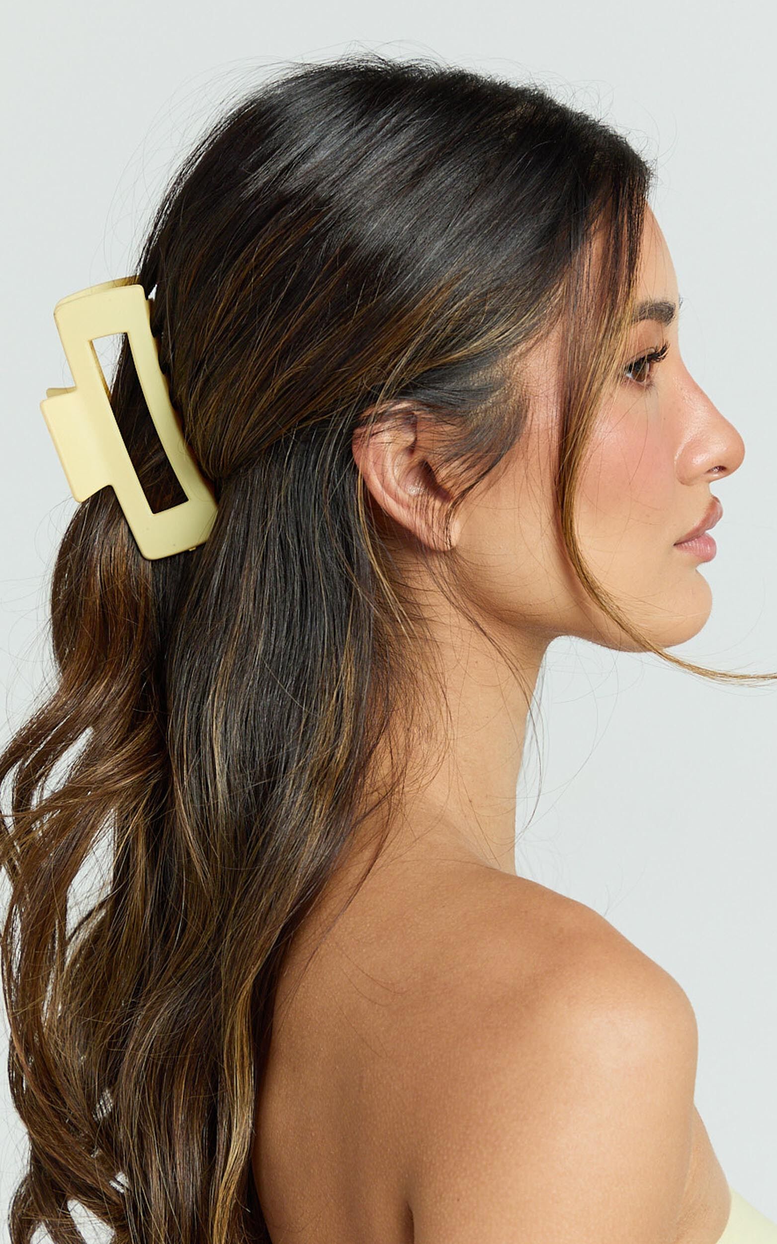 Delia Hair Clip - Rectangle Hair Clip in Butter Yellow