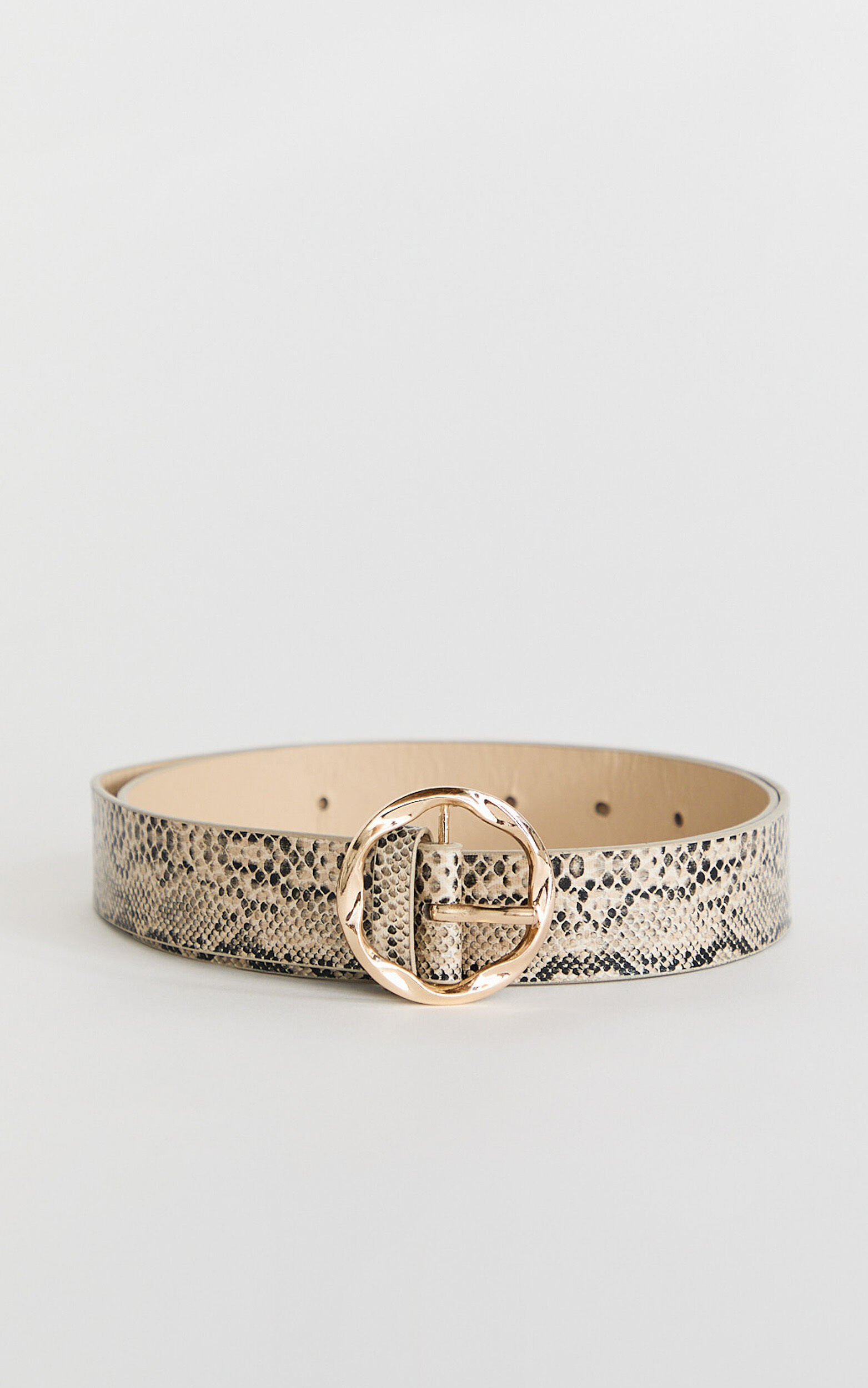 Dale Belt - Snake Thin Belt in Cream