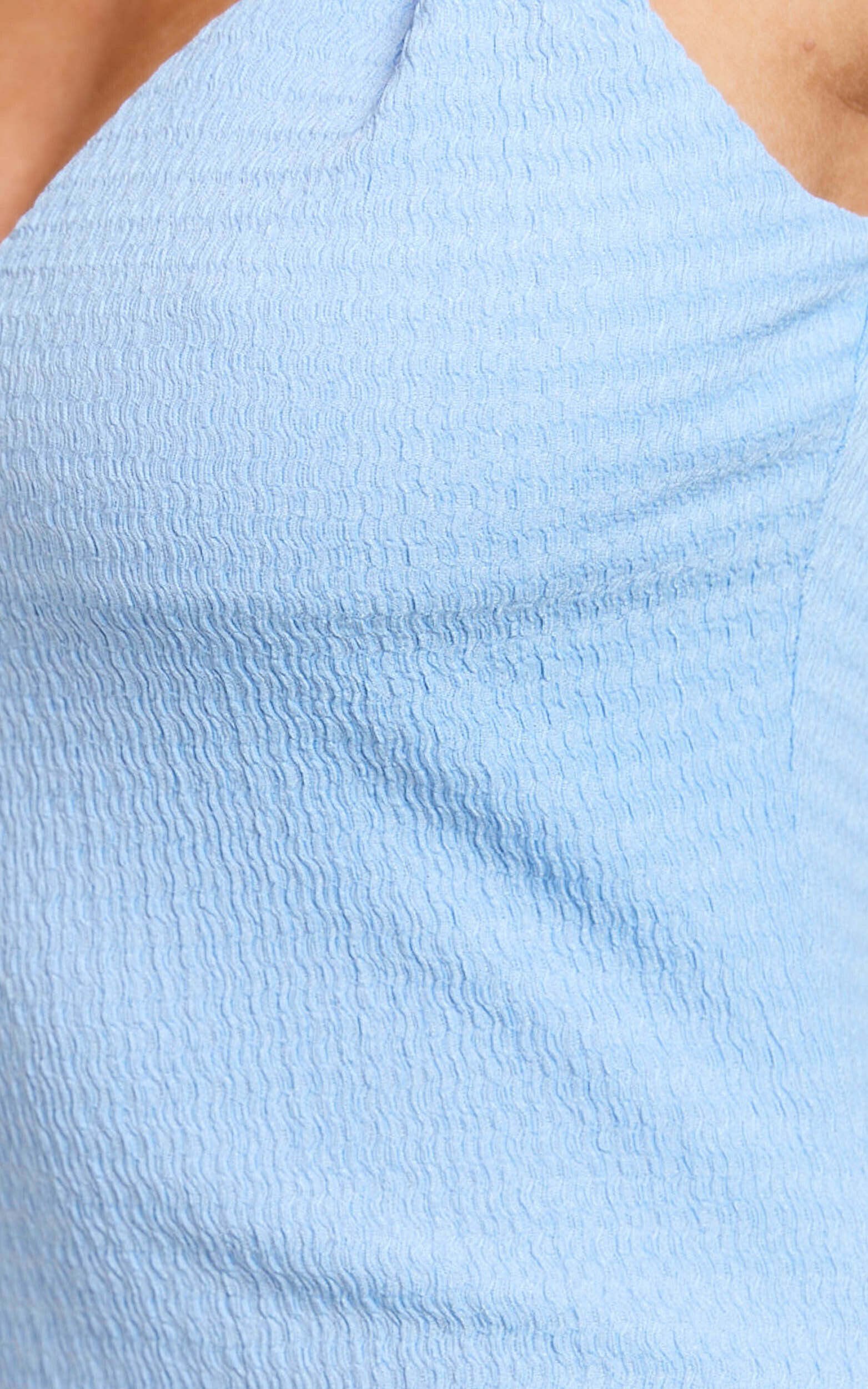 Gisele Maxi Dress - Twist Straps V Neck Fitted Column Dress in Blue