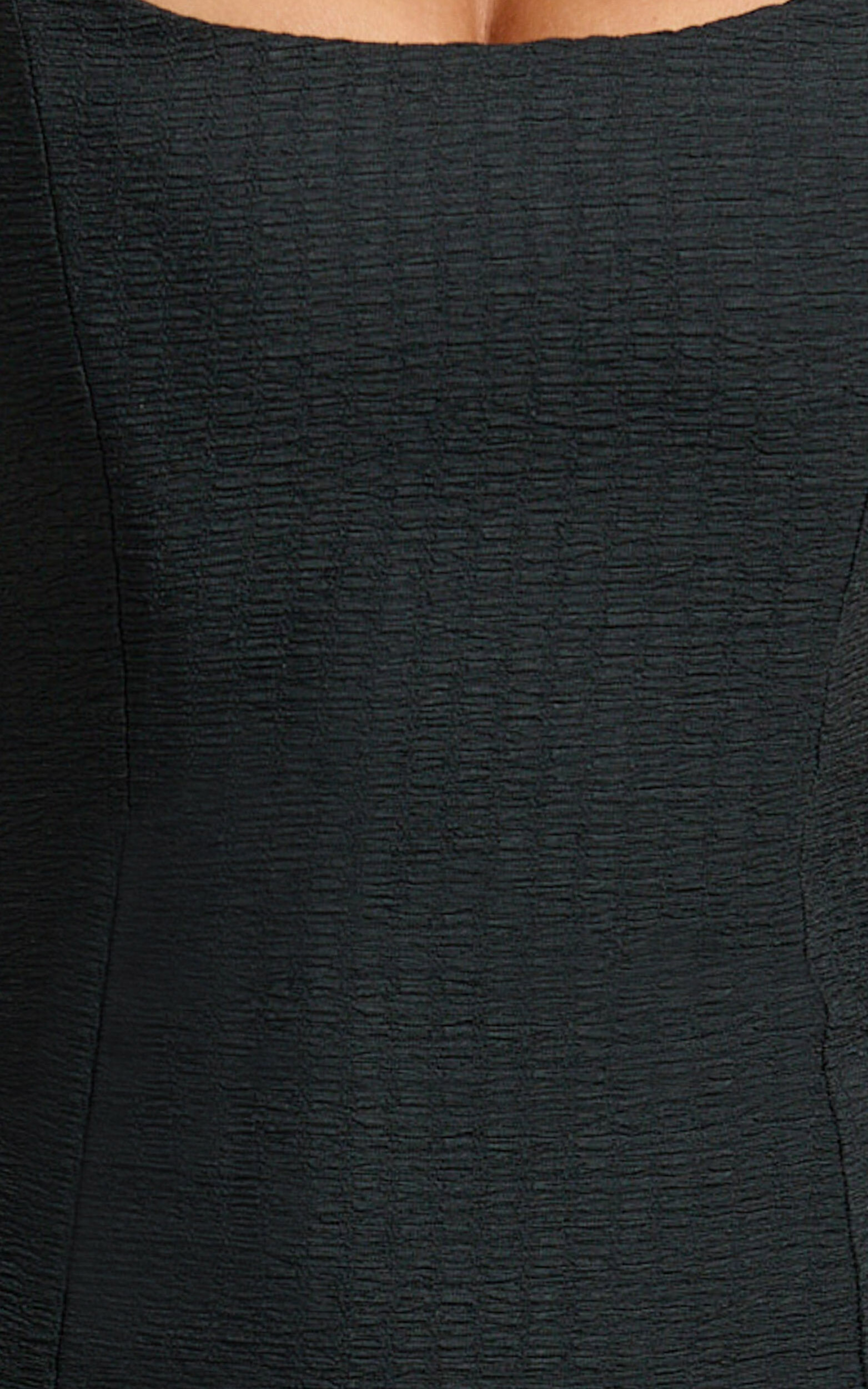 Sammie Mini Dress - Scoop Neck Hem Frill Fitted Dress in Black