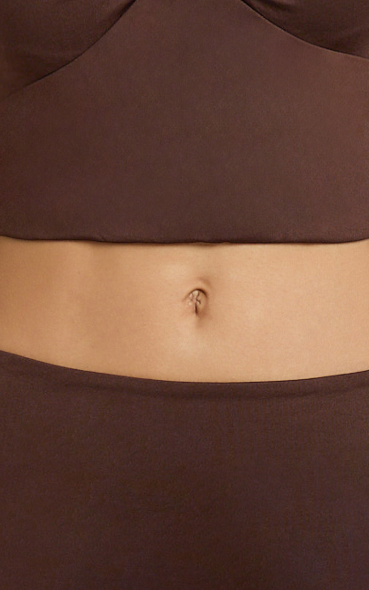 Chaney Top and Skirt Set - Twist Front Off Shoulder Top and Gathered Maxi Skirt Set in Chocolate