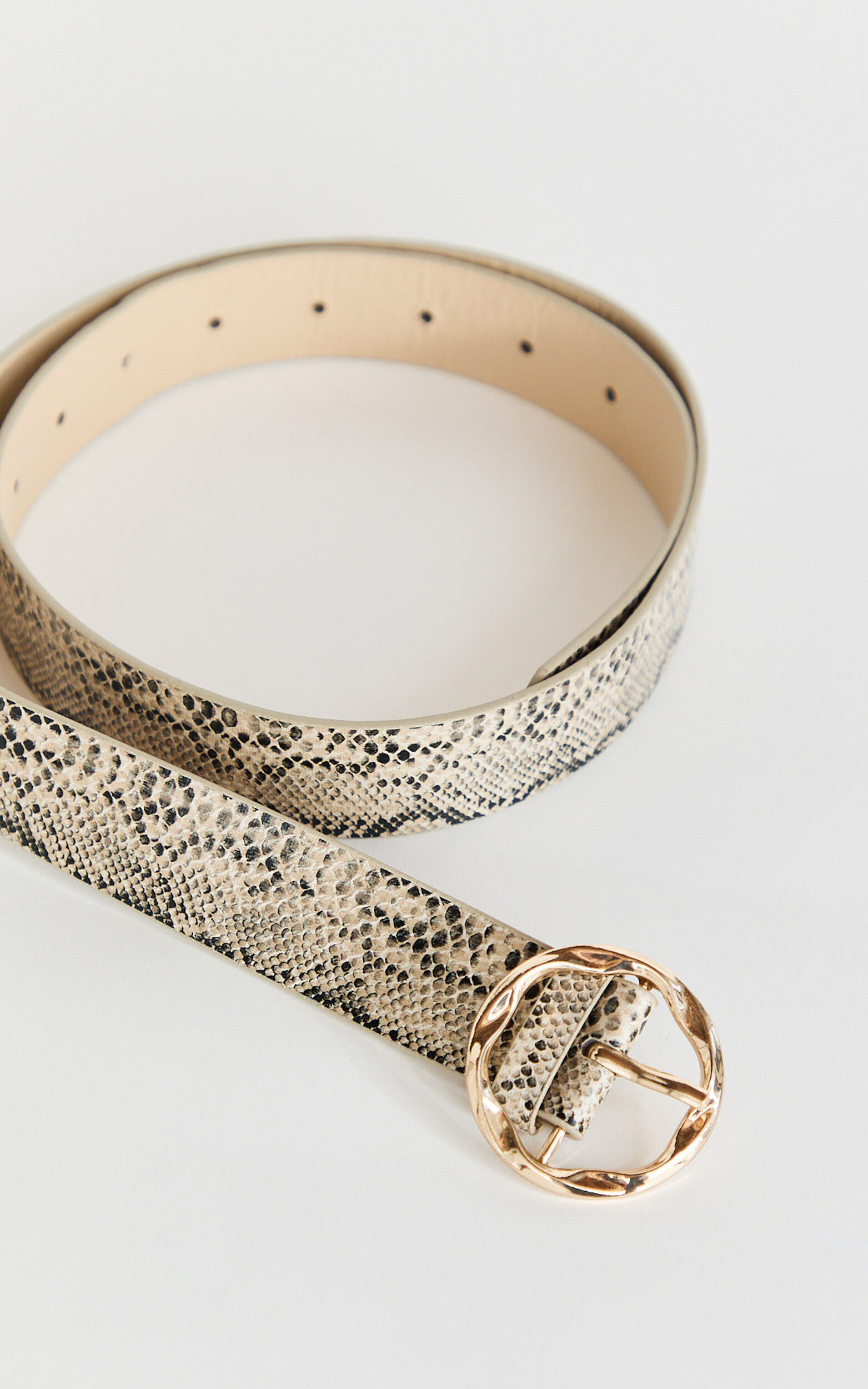 Dale Belt - Snake Thin Belt in Cream