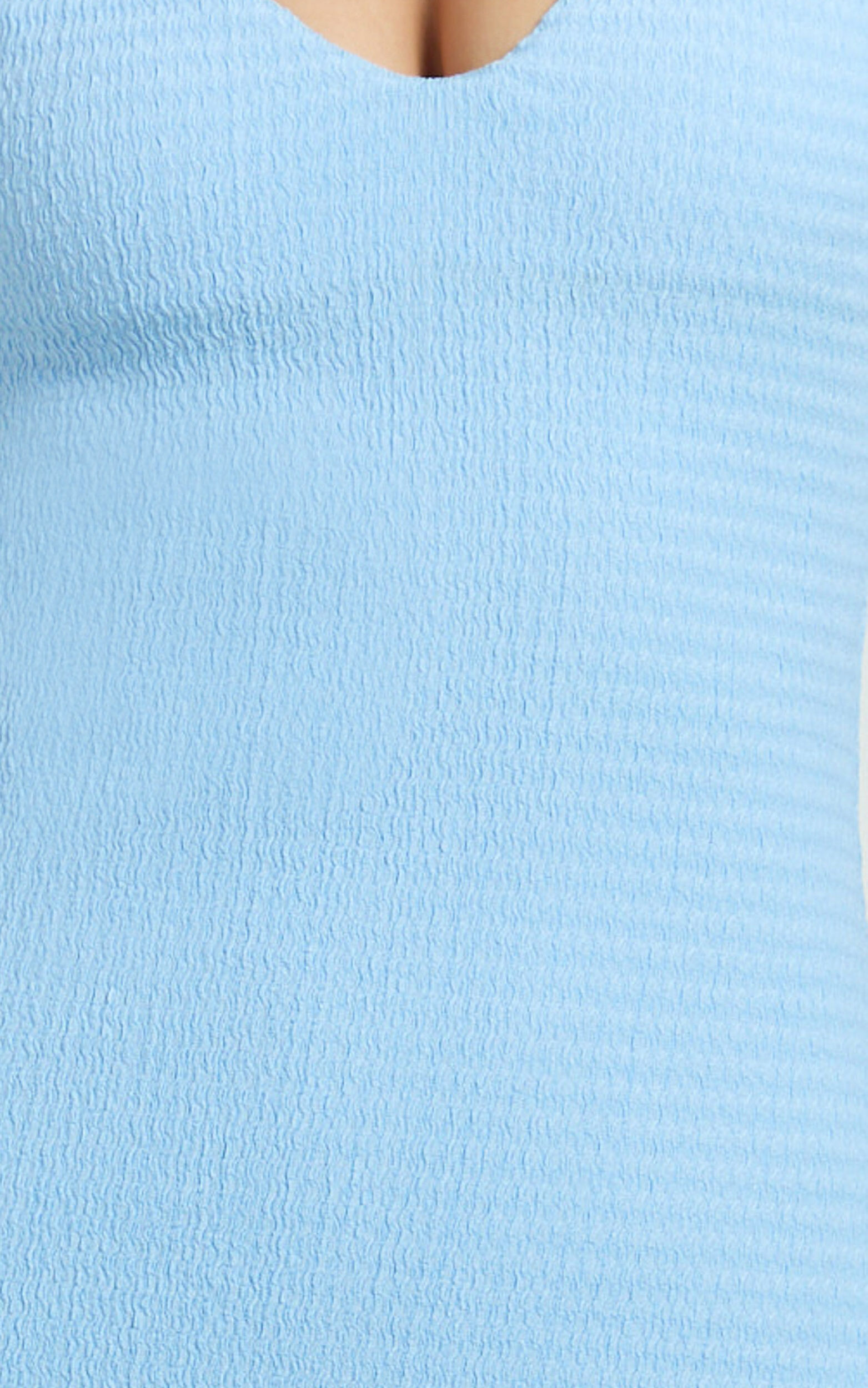 Gisele Maxi Dress - Twist Straps V Neck Fitted Column Dress in Blue