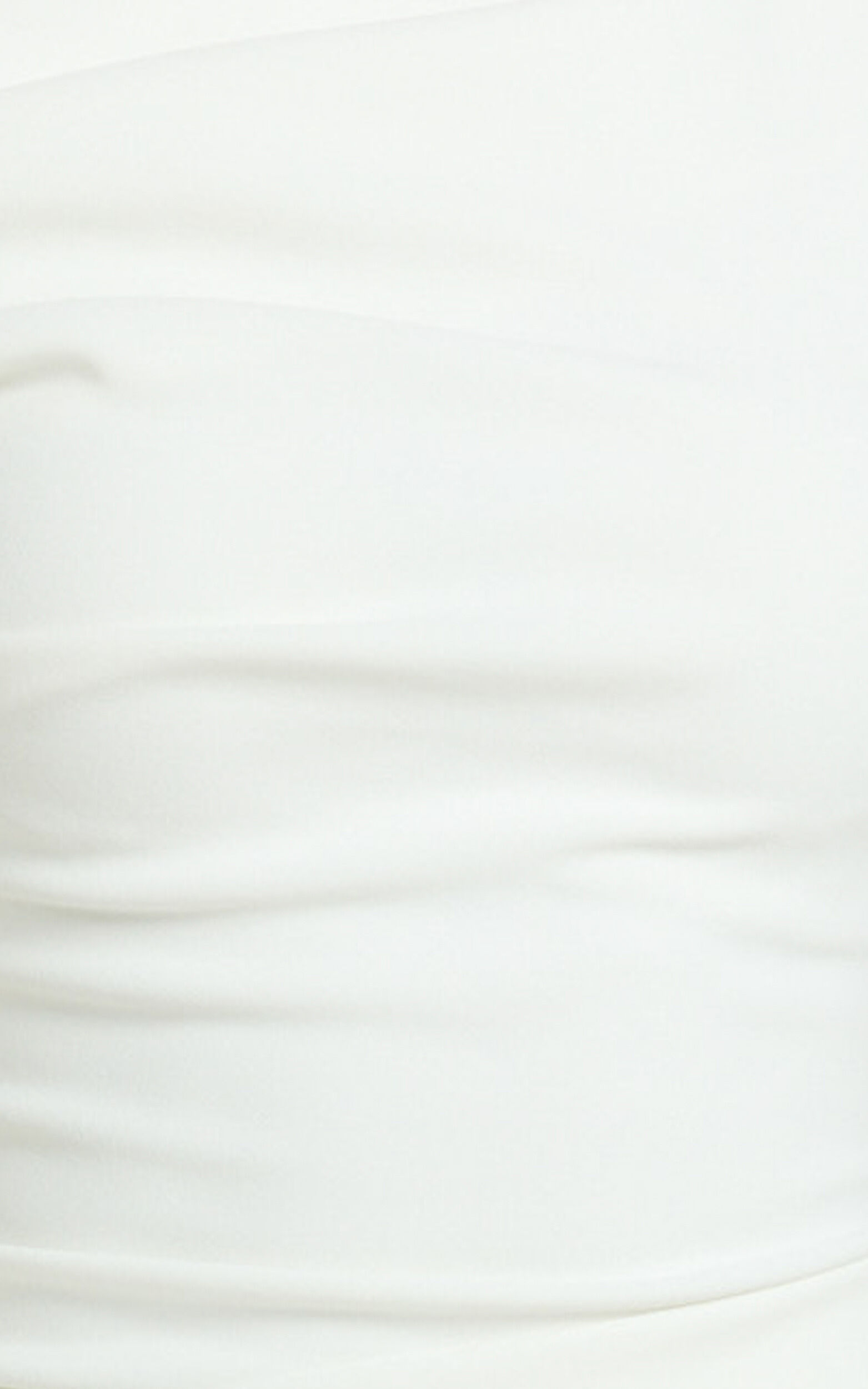 Petra Mini Dress - Tipped Asymmetric One Sleeve Fitted Ruched Skirt Dress in White