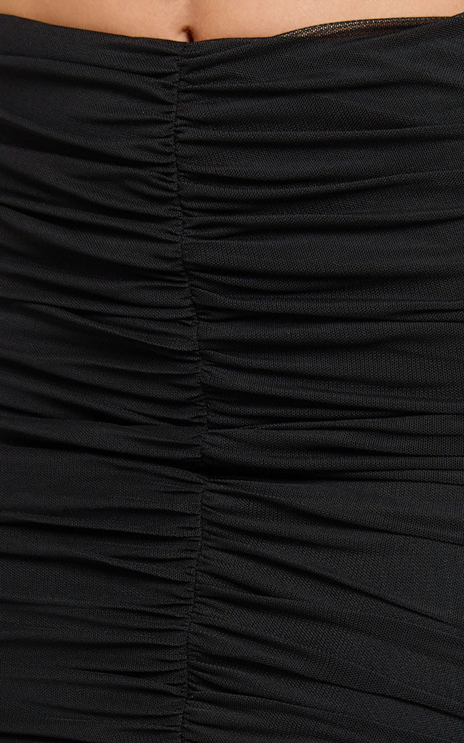 Bindi Maxi Skirt - Asymmetric Contrast Jersey Leg Split Skirt in Black