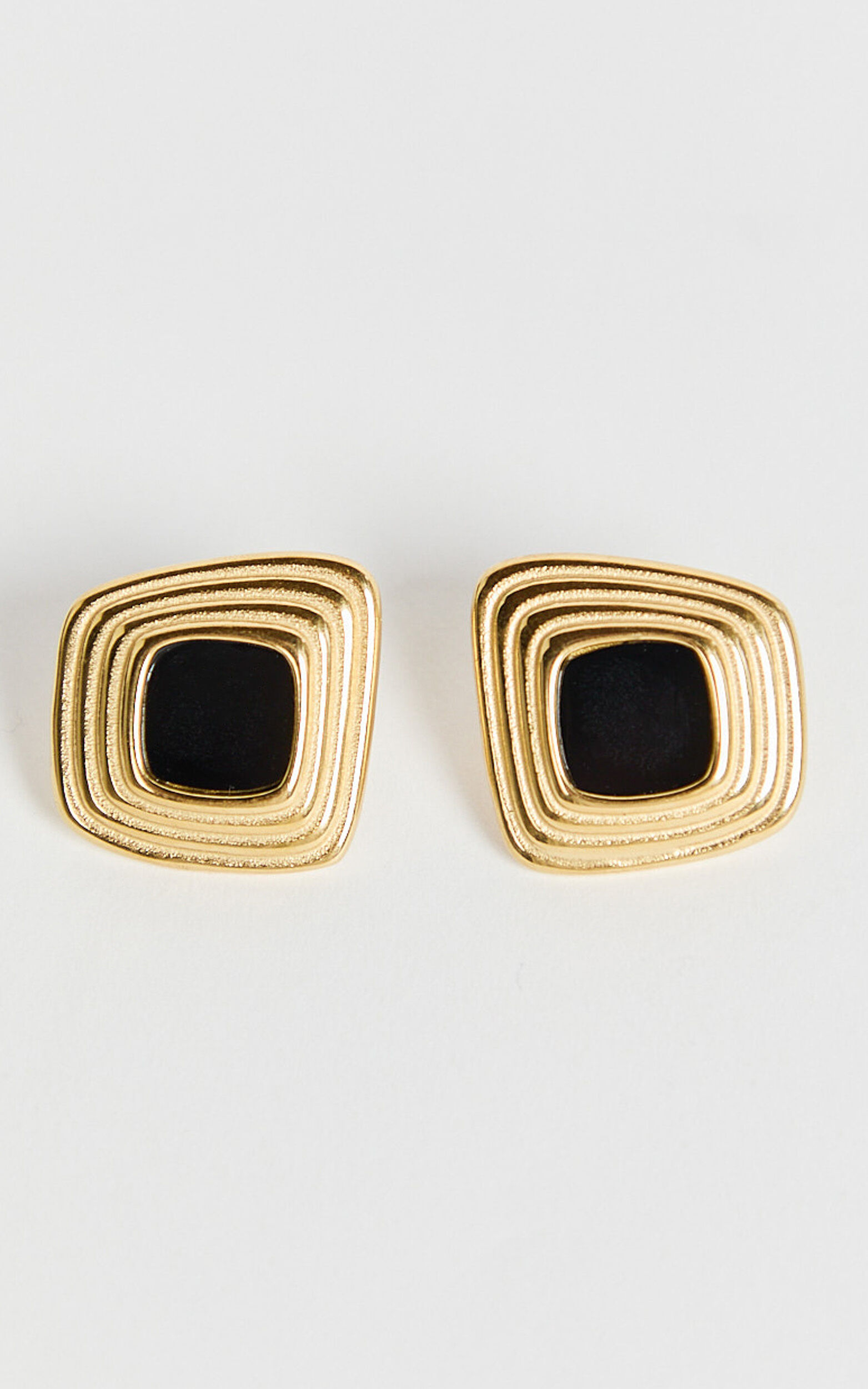 Gena Earrings - Square Stud Earrings in Gold
